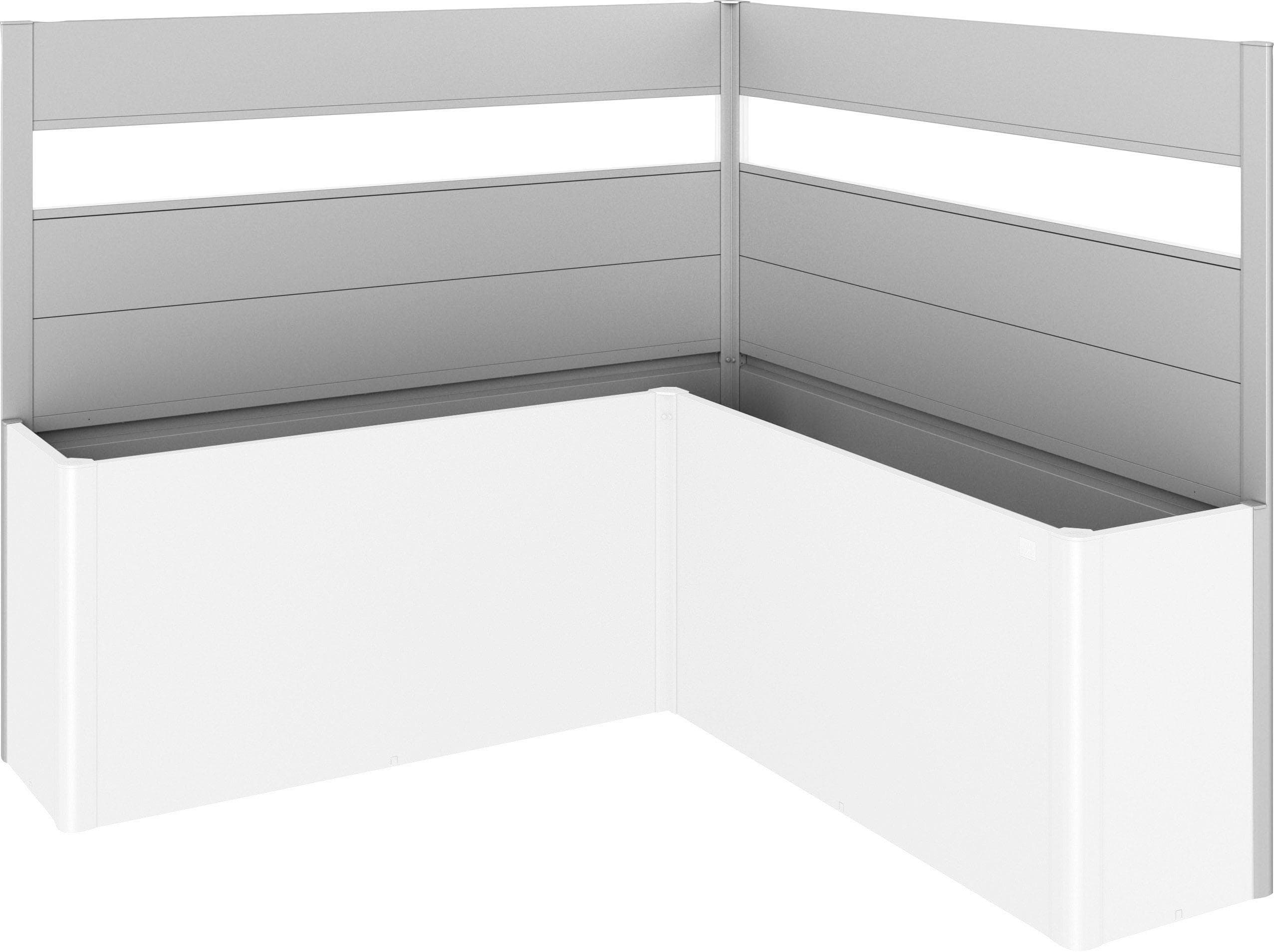 Sichtschutzelement BIOHORT Silber Stahlblech Acrylglas-Paneel