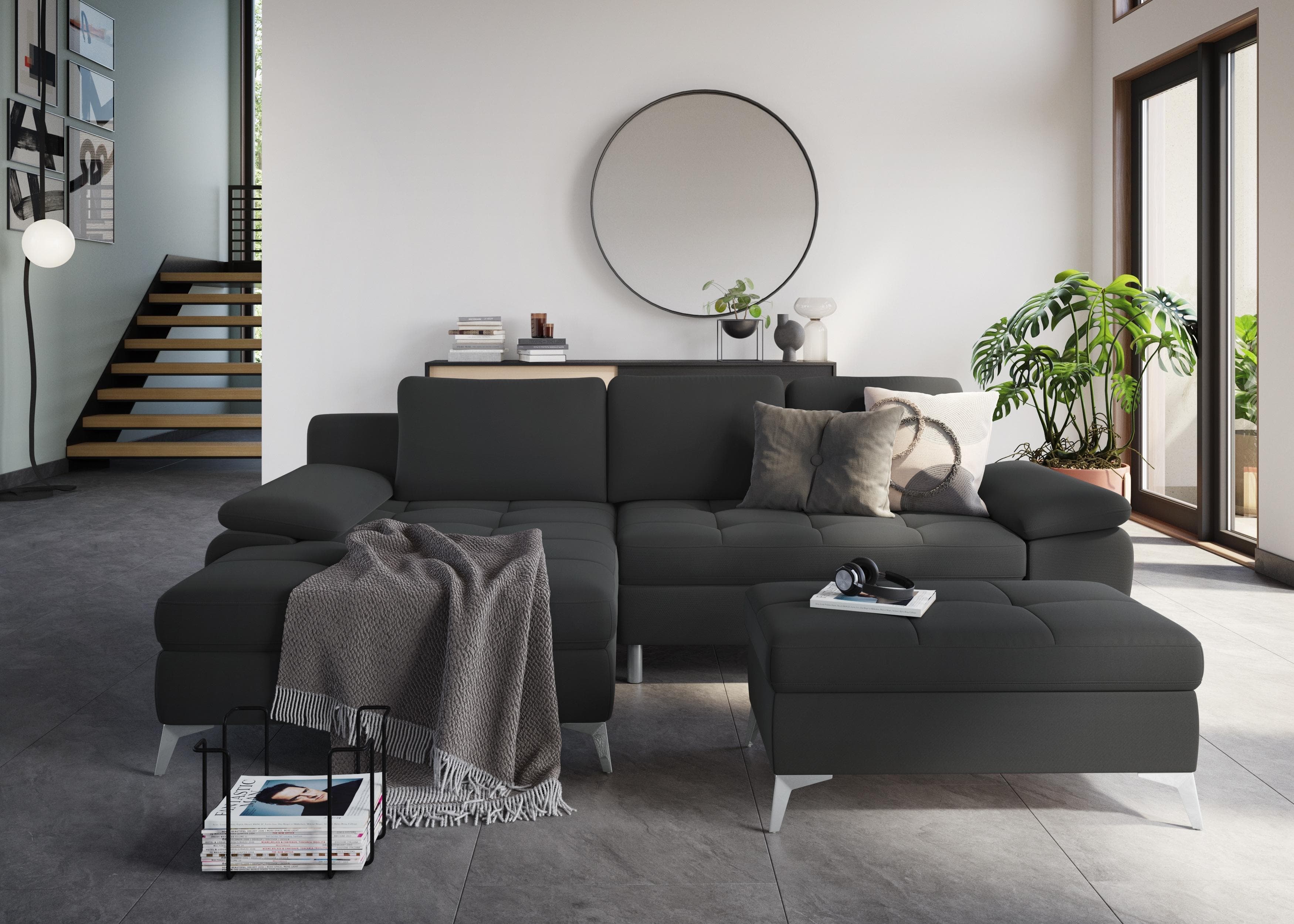 SIT & MORE Stauraumhocker Latigo Anthrazit mit Stauraum