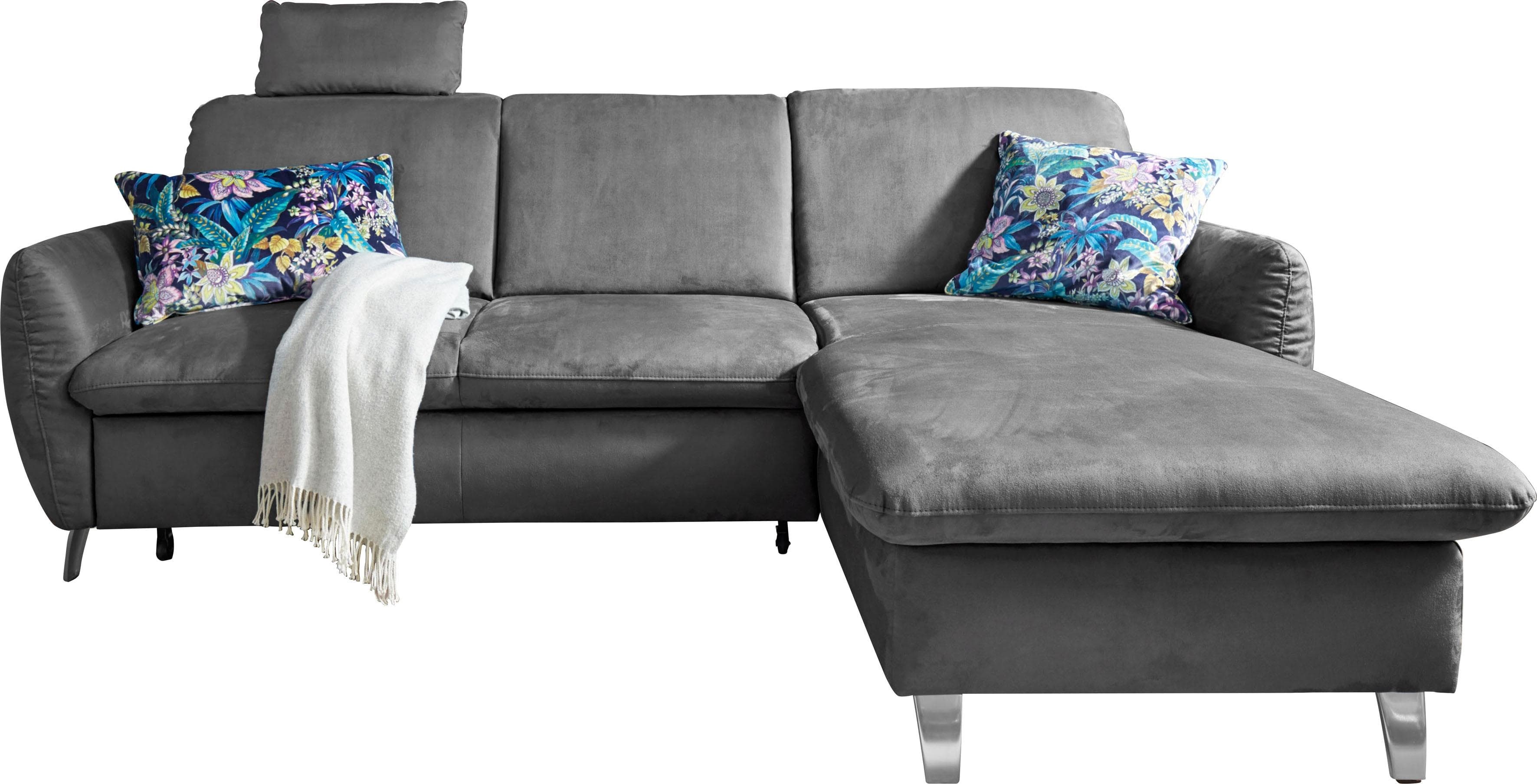 SIT & MORE Ecksofa Daytona L-Form Grau Microfaser