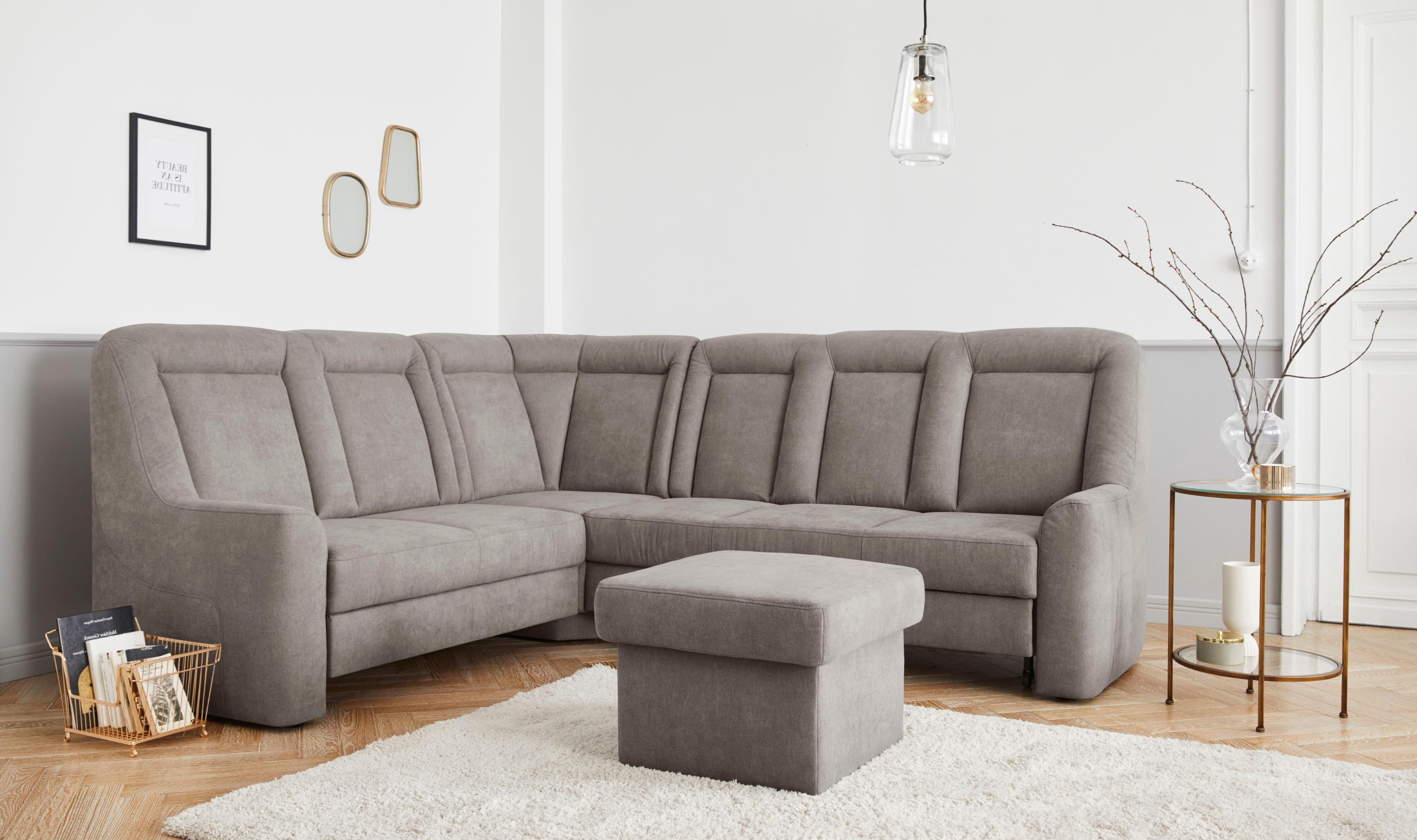 SIT & MORE Ecksofa Melissa L-Form Grau mit Bettfunktion