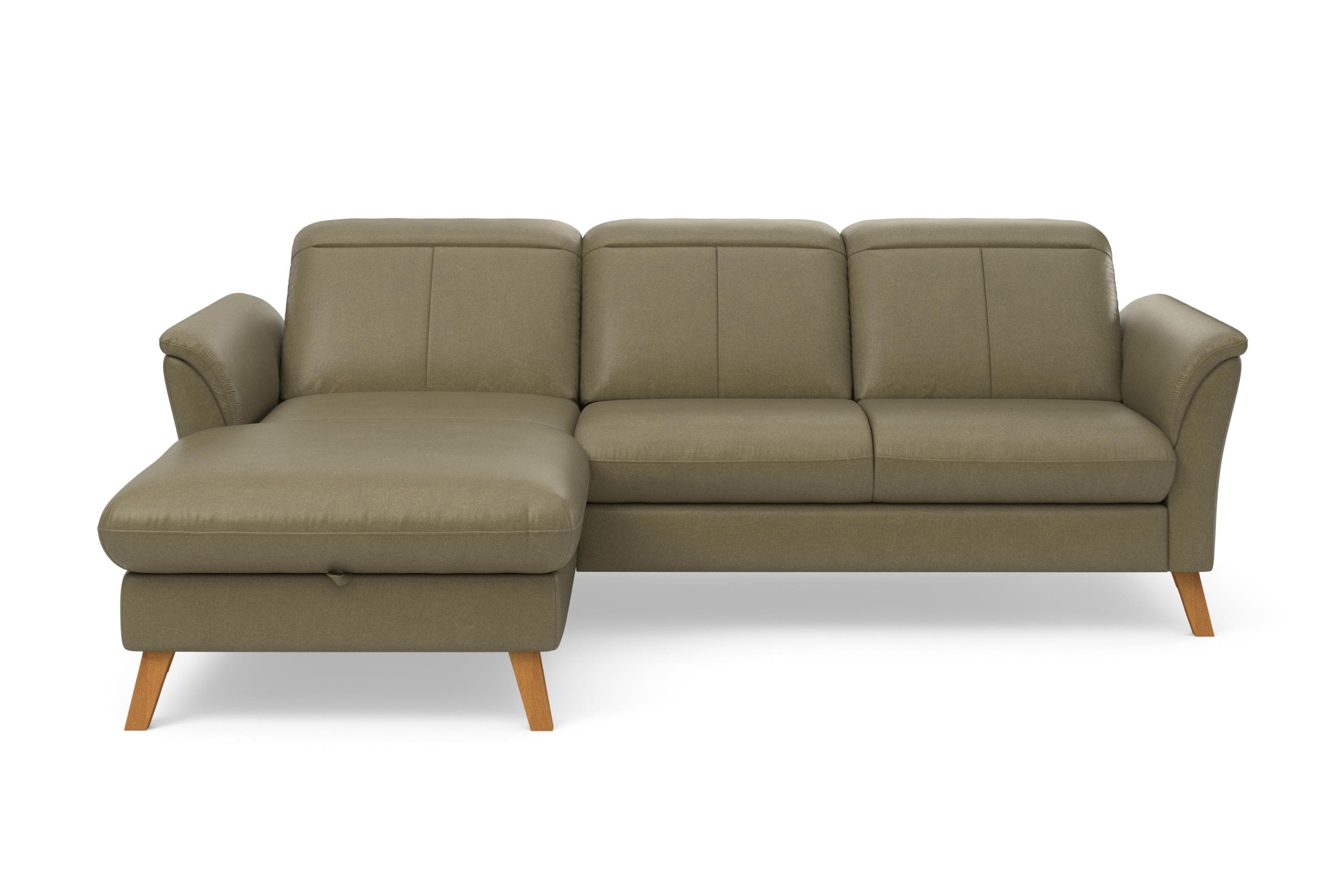 Ecksofa Recamiere in Olivgrün