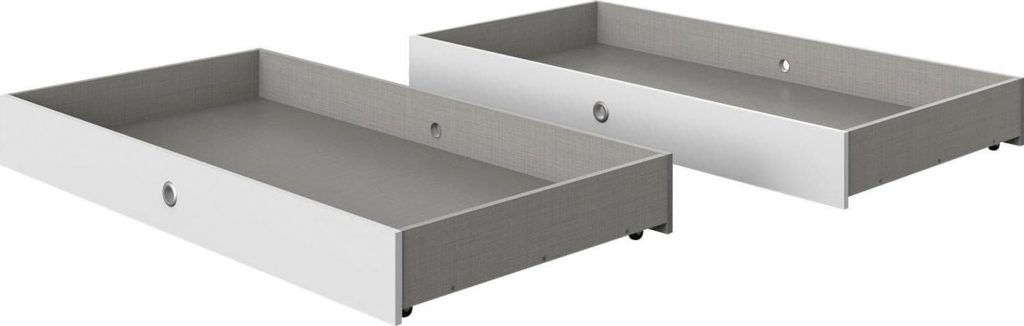 Wimex Bettschubkasten Valencia 2-er Set Weiß Holzwerkstoff