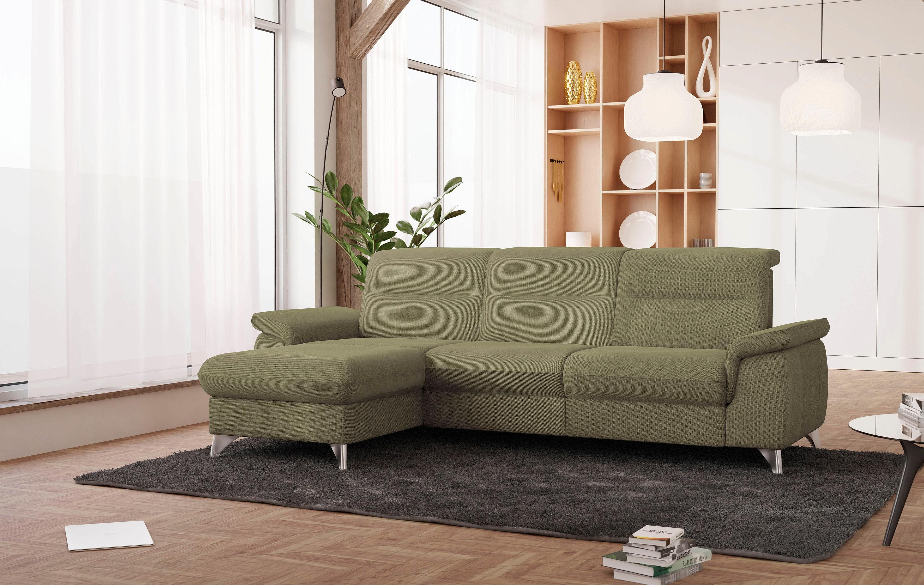 SIT & MORE Ecksofa Astoria L-Form Grün mit Relaxfunktion