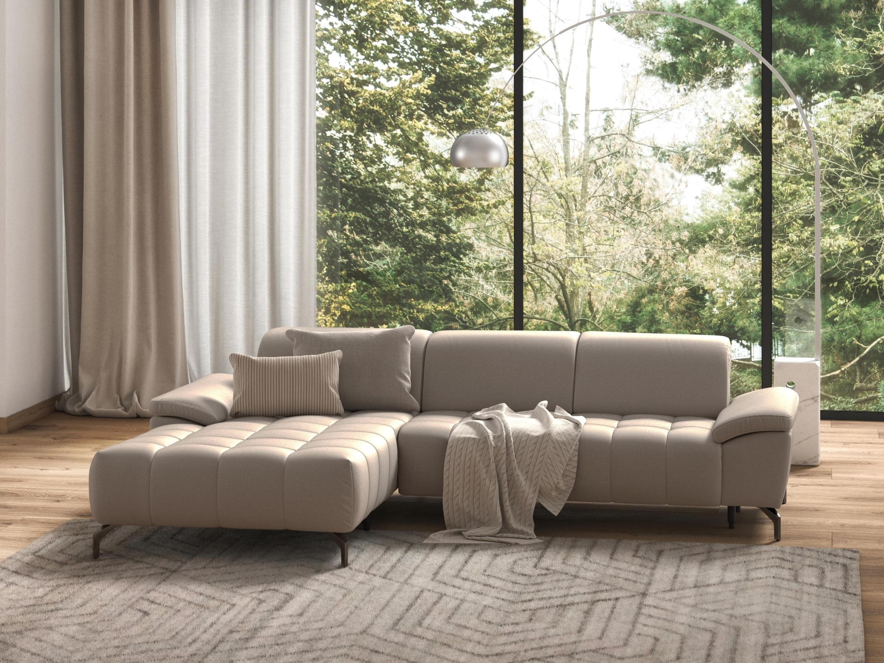 SIT & MORE Ecksofa Cool L-Form Grau Motorisch