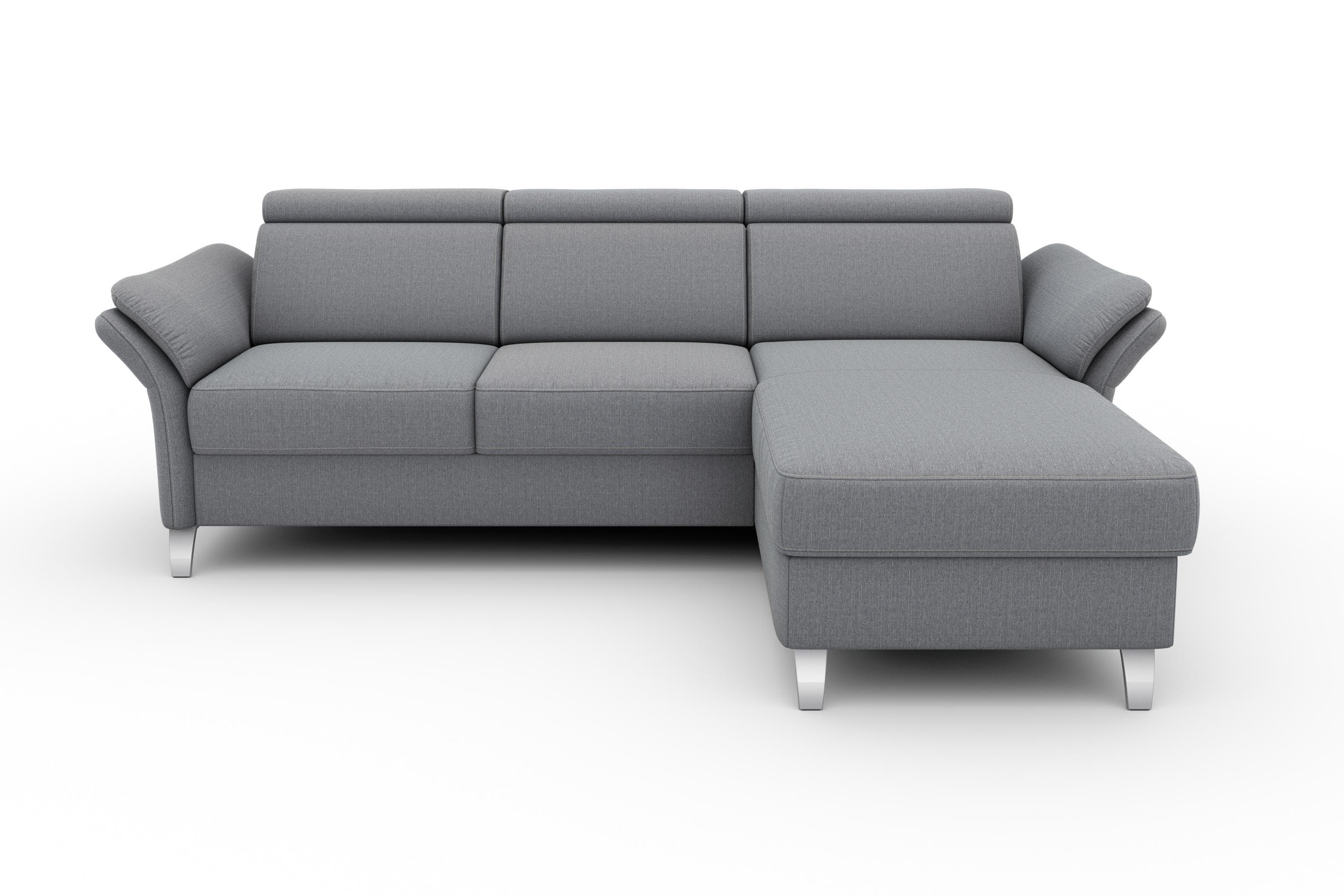 Ecksofa SIT & MORE Vincenzo L-Form hellgrau mit Bettfunktion