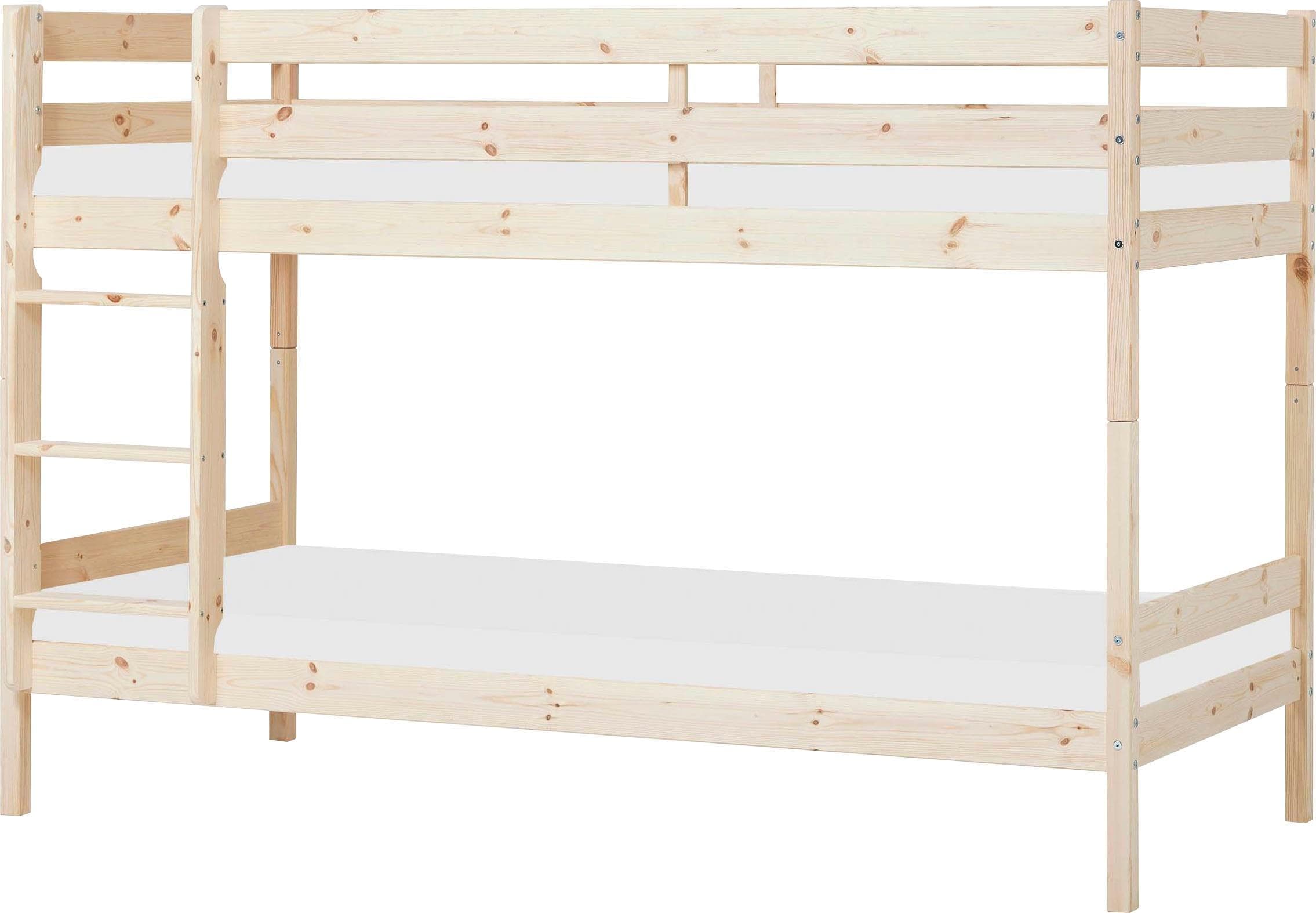 Hoppekids ECO Comfort Etagenbett Massivholz Beige mit Matratzen