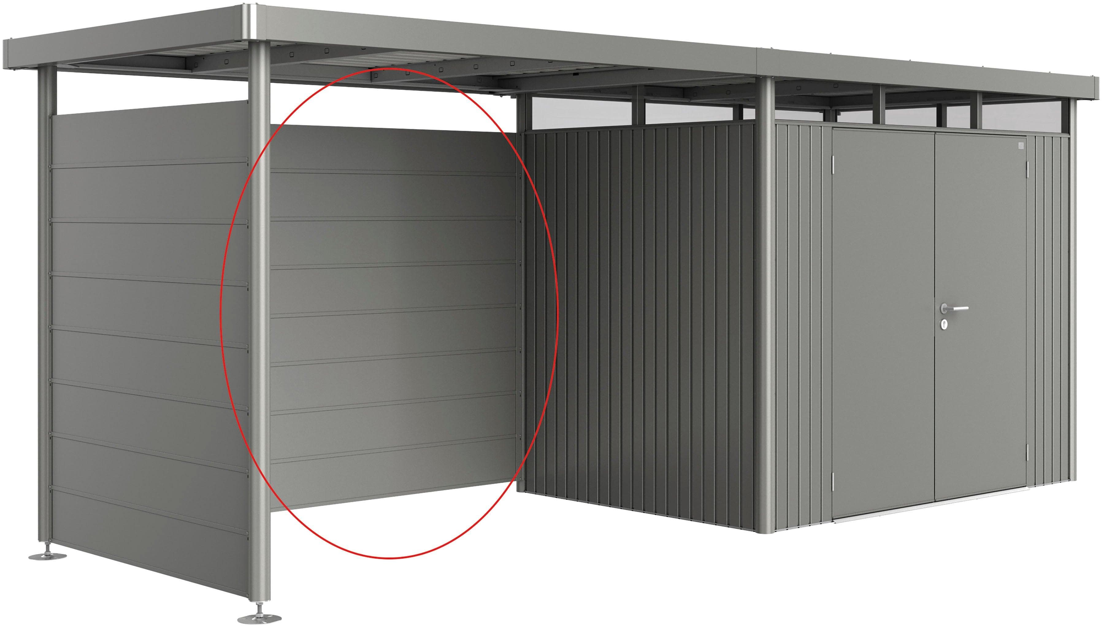 BioHort Gerätehaus-Rückwand HighLine Quarzgrau-Metallic Stahlblech