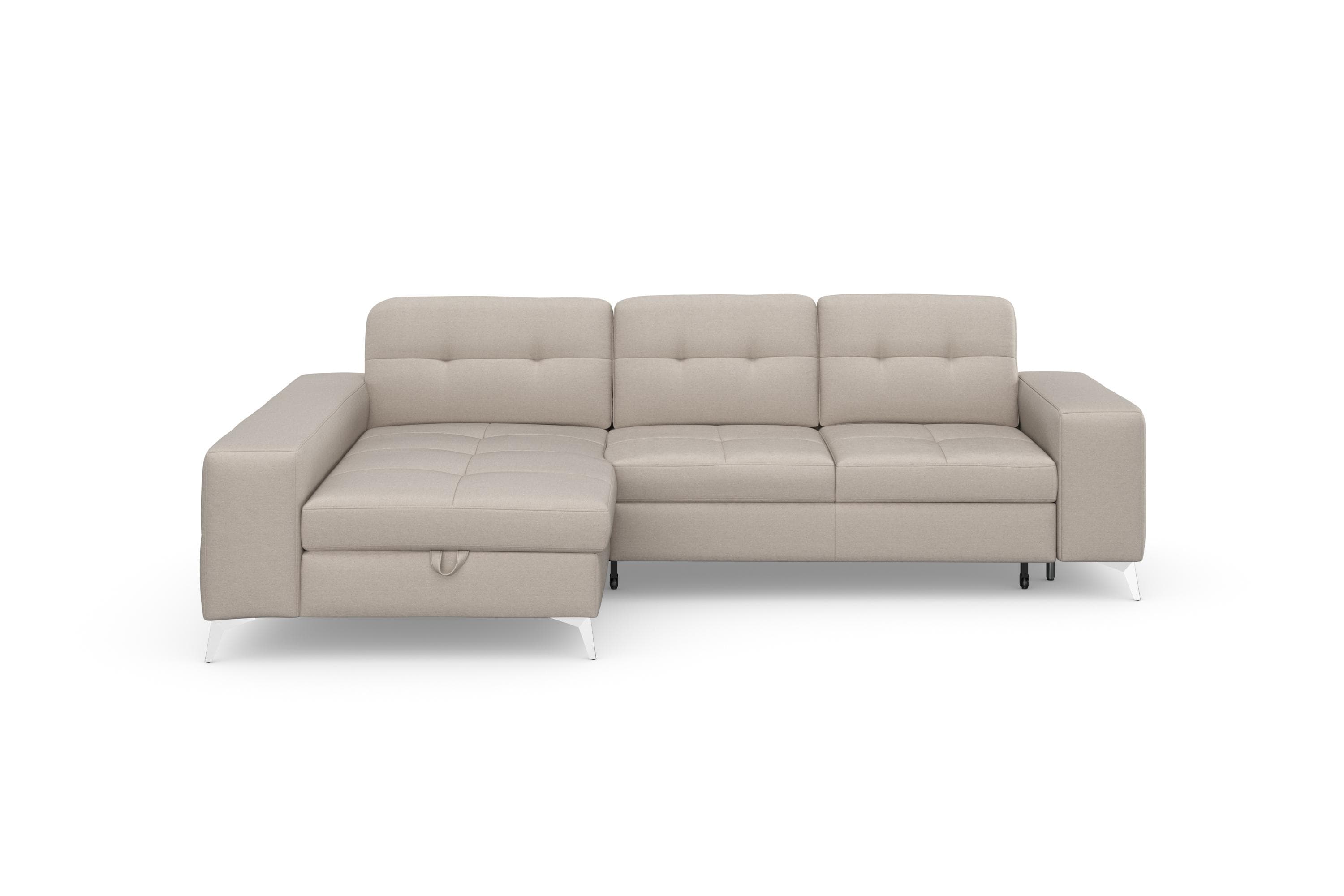 SIT & MORE Ecksofa Baviene L-Form Grau mit Bettfunktion