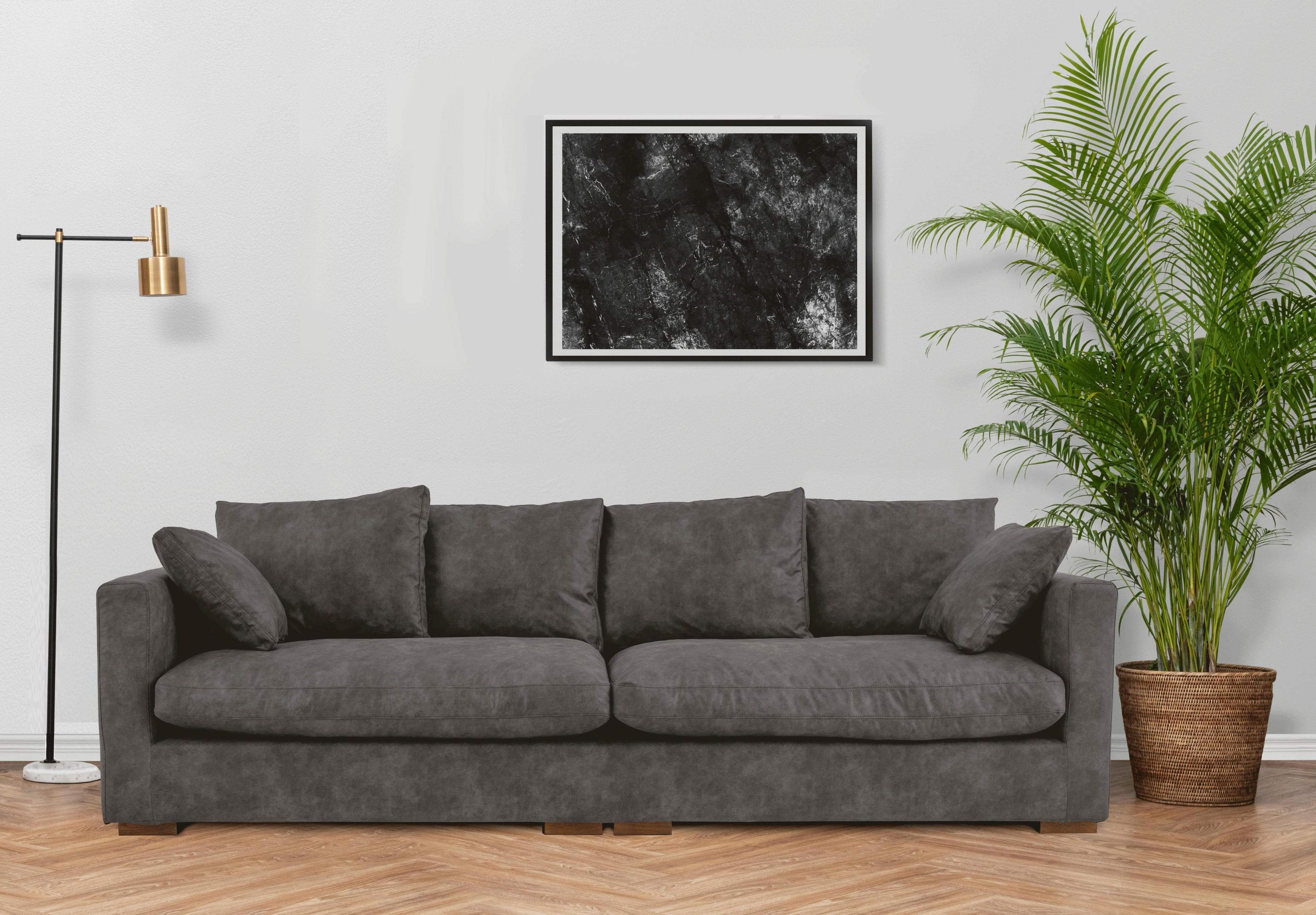 HOME AFFAIRE Coray Big-Sofa Anthrazit Luxus-Microfaser
