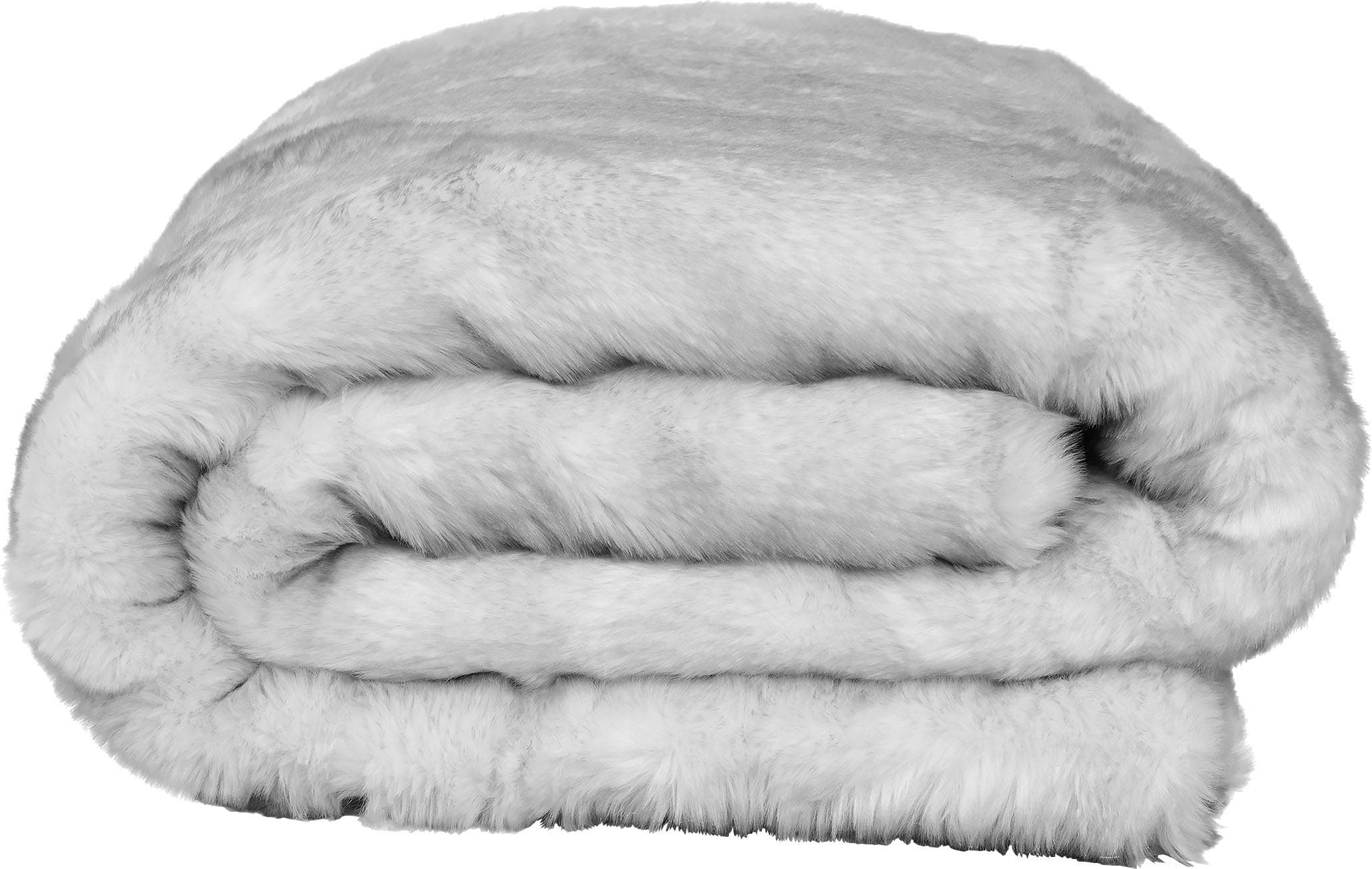 Star Home Textil Phoenix Felldecke Silber Meliert - Superweiche Kuscheldecke