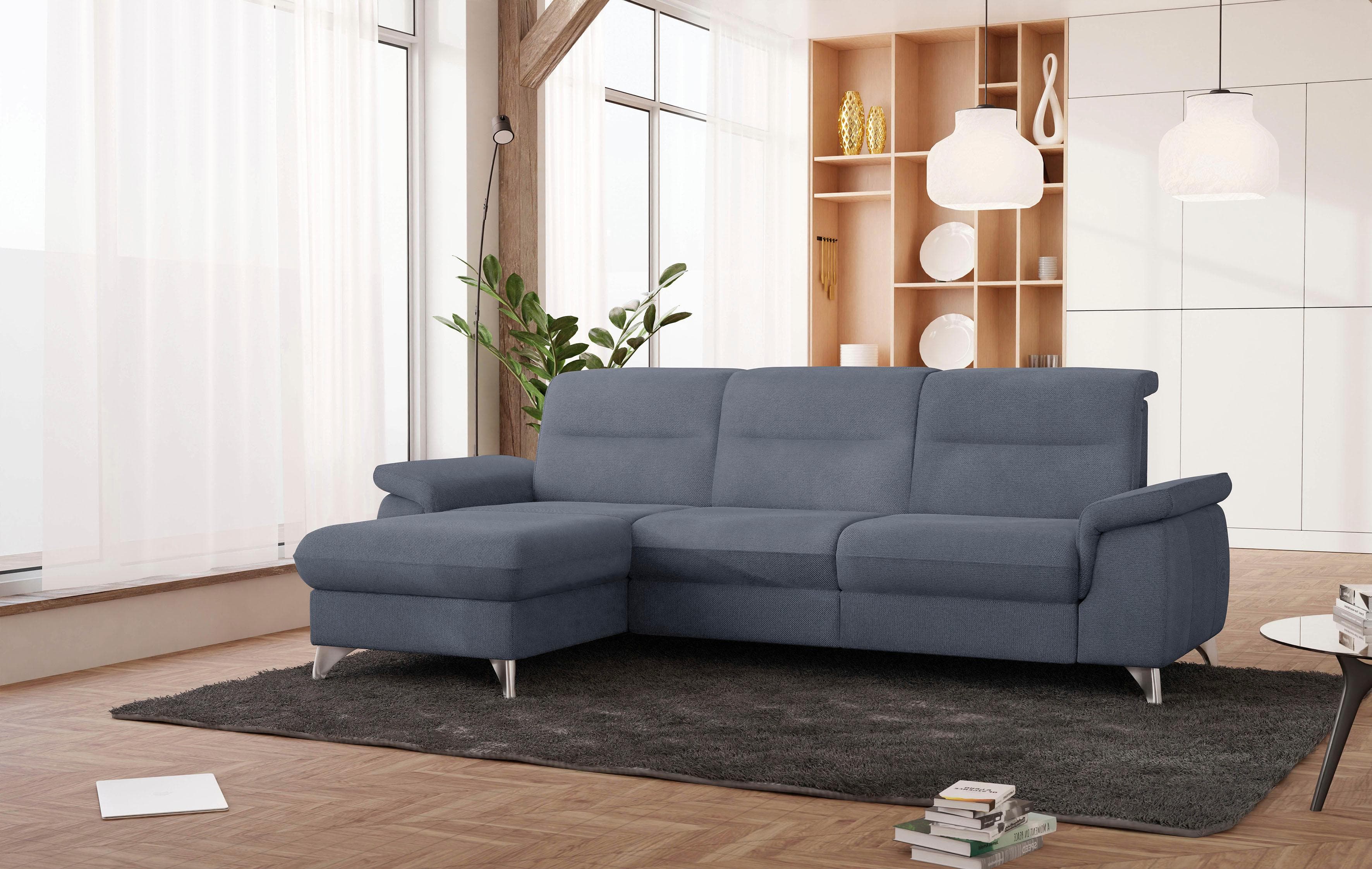 Ecksofa Astoria L-Form Grau Blau mit Relaxfunktion