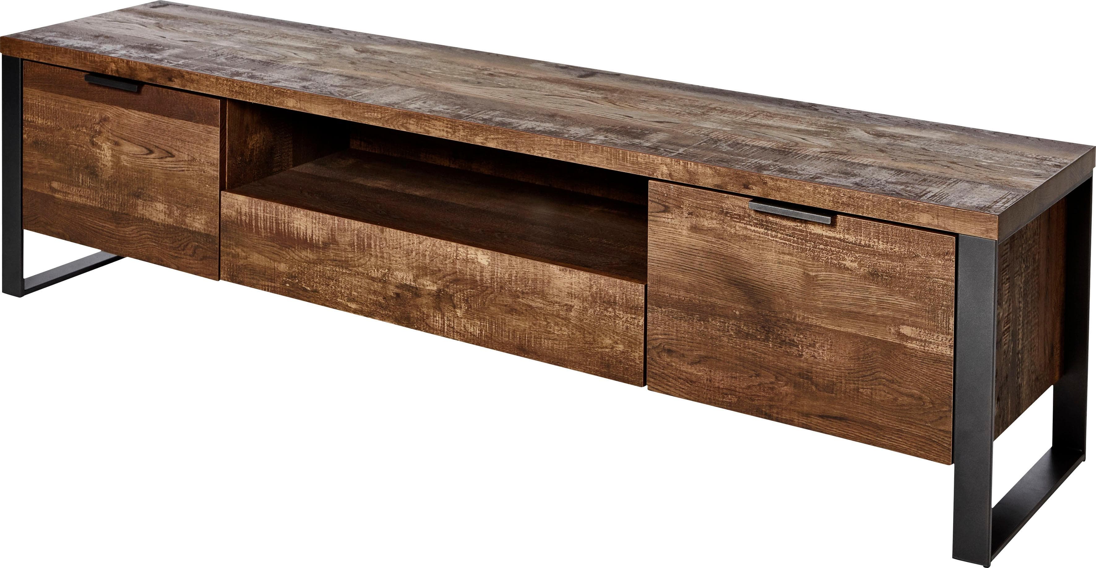 JAHNKE LOOP TV-Board Vintage Eiche Sideboard mit Metallfüßen