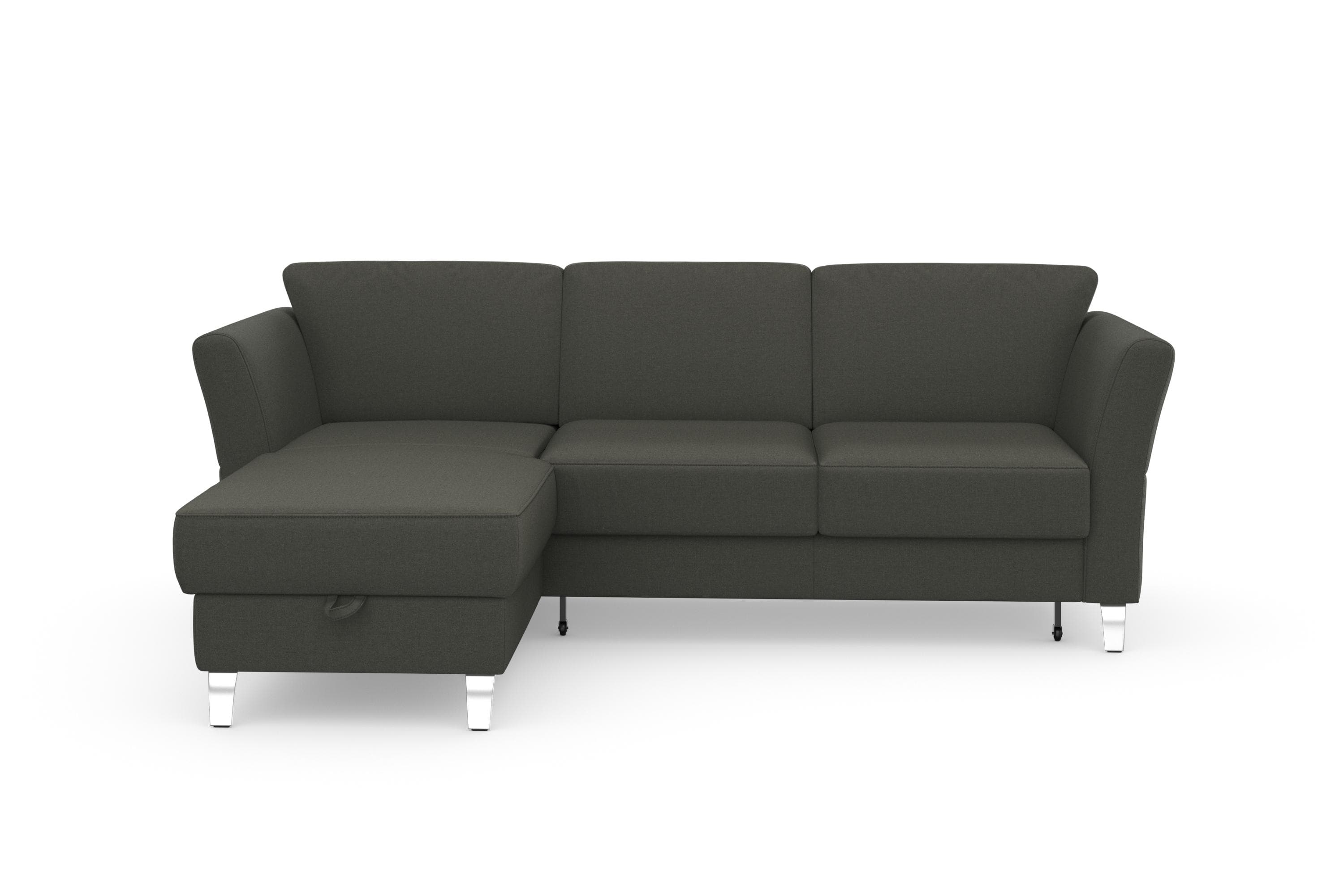 SIT & MORE Ecksofa Visby L-Form Anthrazit mit Bettfunktion