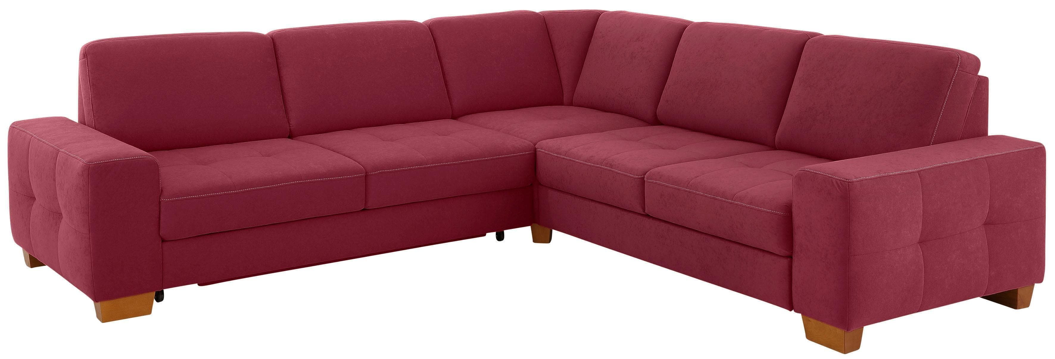 HOME AFFAIRE Ecksofa Puccini L-Form Bordeaux Microfaser