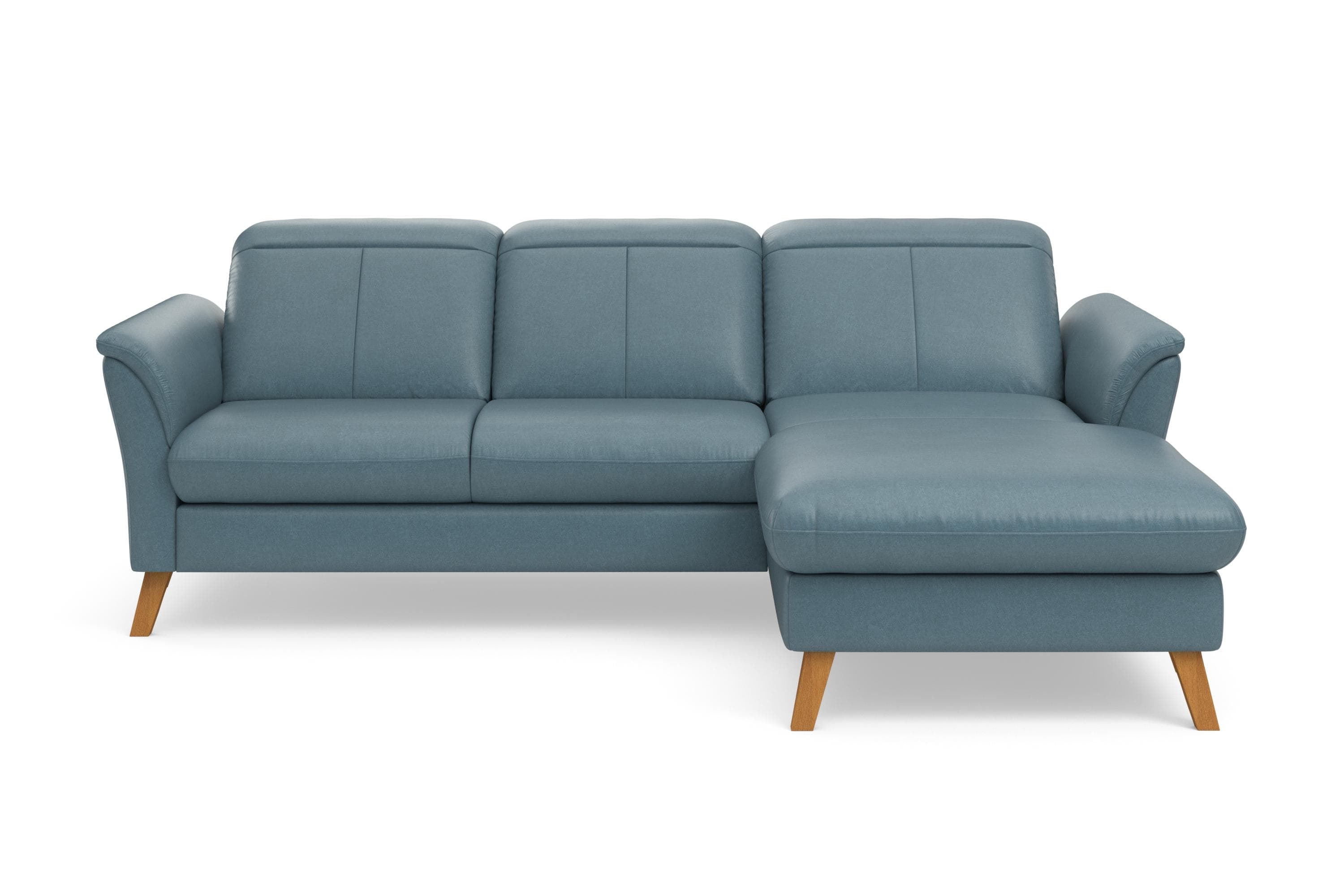 Sit & More Ecksofa Romero L-Form Grau-Blau Polyester