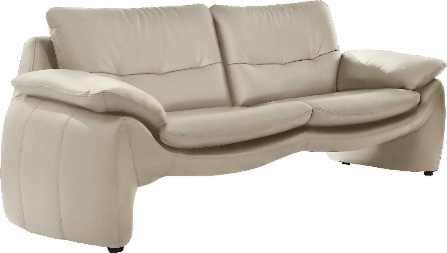 PLACES OF STYLE Luna 2-Sitzer Sofa Creme NaturLEDER Modern