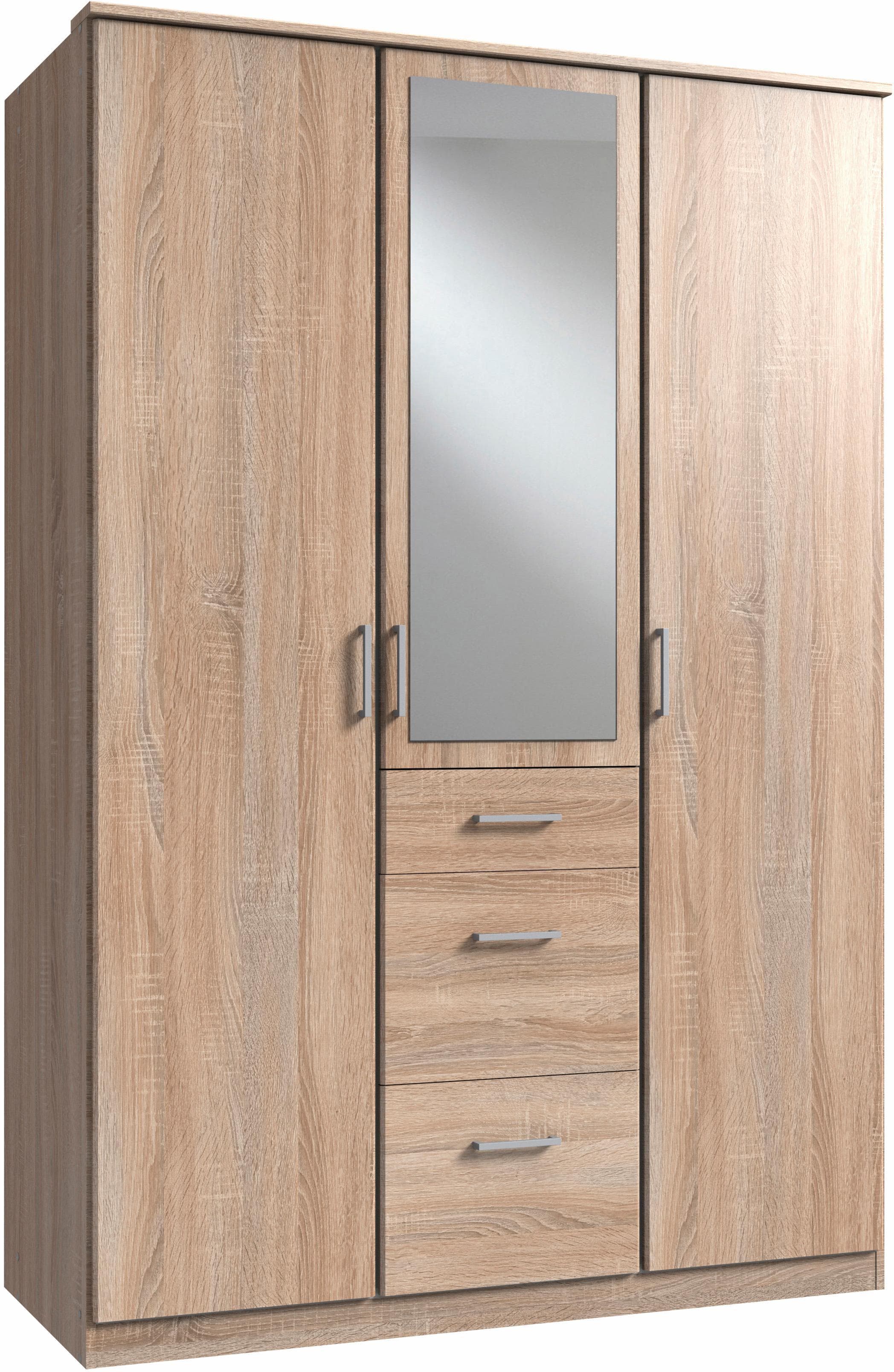 Kleiderschrank WIMEX Click 3-tlg. Braun mit Spiegel