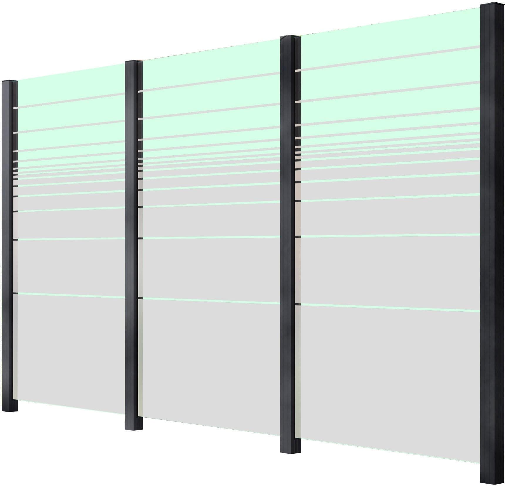 Zaun STAKET PRO Anthrazit Aluminium Glaszaun 3,28m