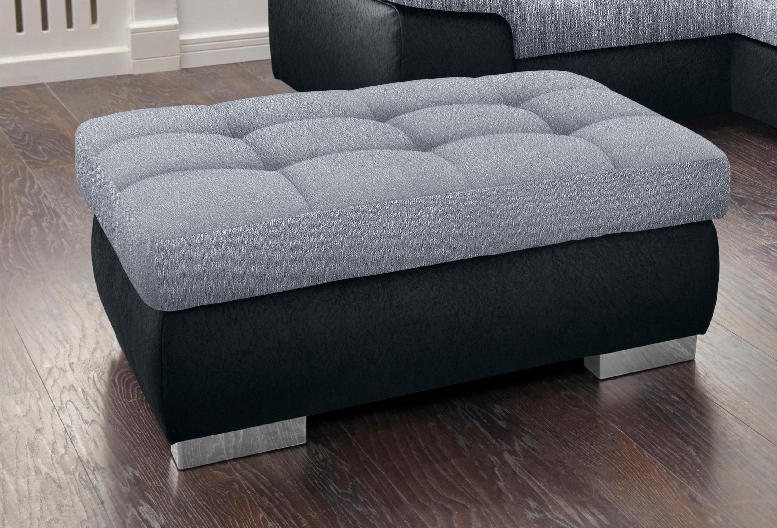 Sit & More Hocker Ontario Grau Schwarz mit Stauraum