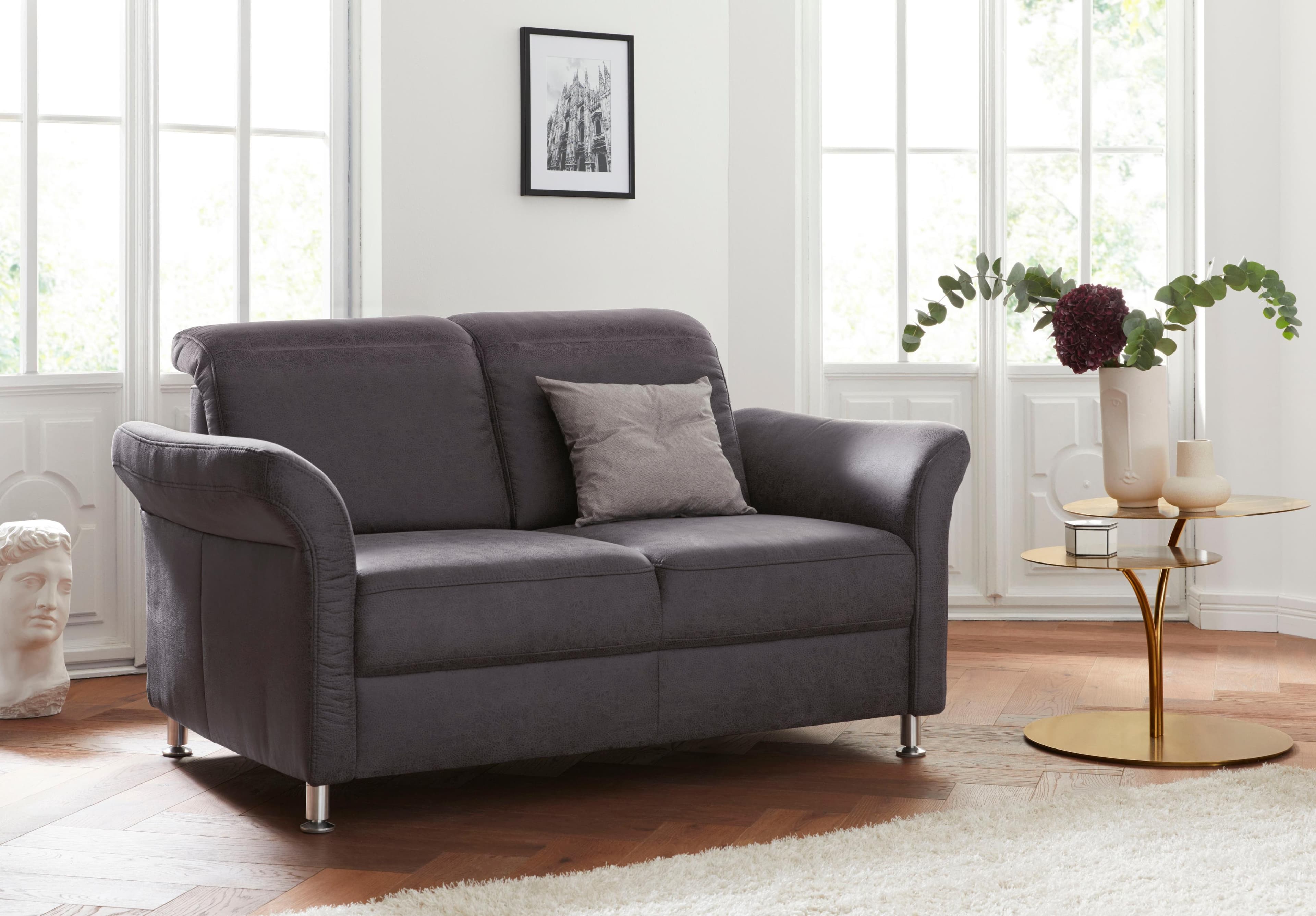 SIT & MORE Sofa Darwin 2-Sitzer Anthrazit Federkern