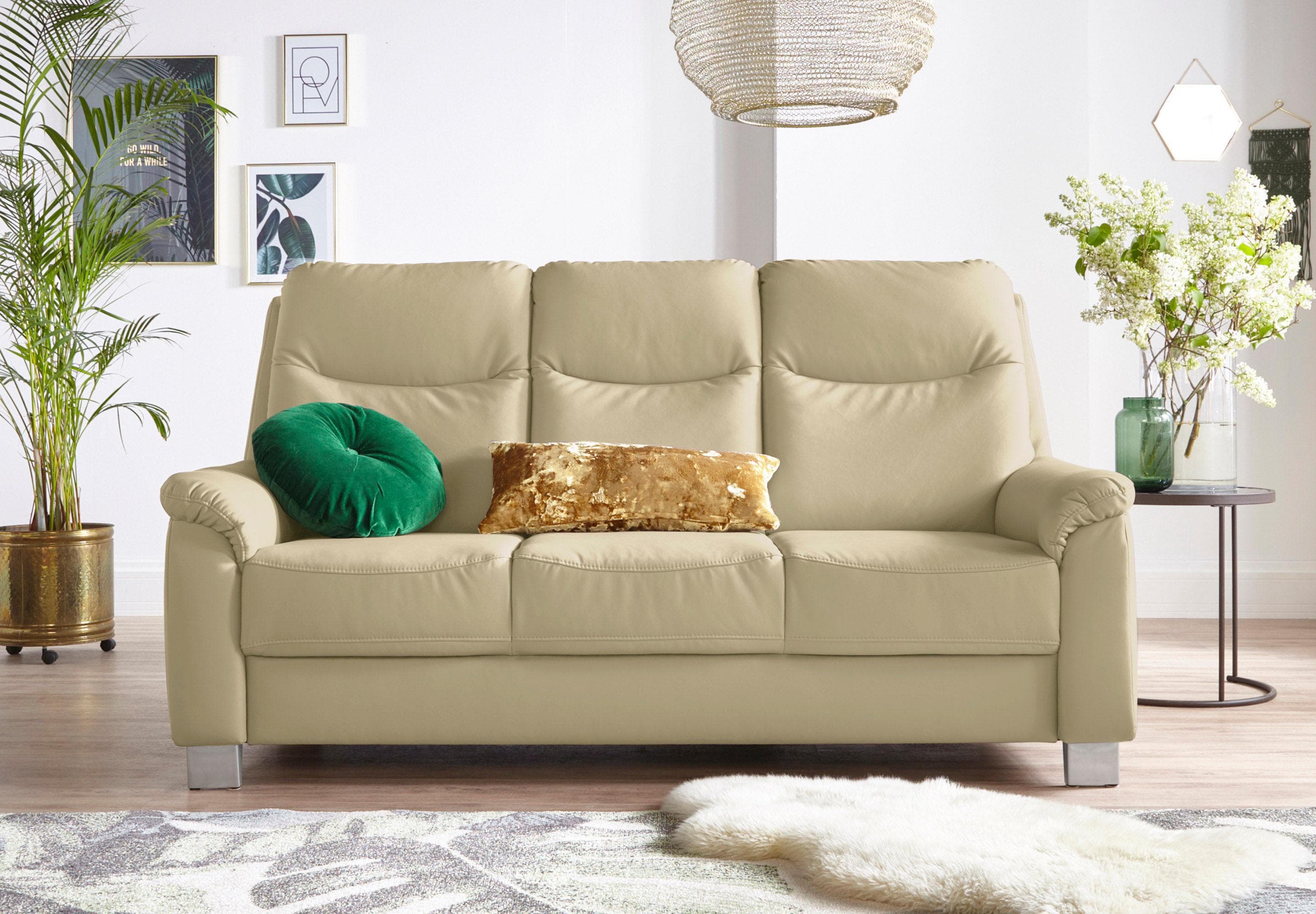 SIT & MORE Boccaccio 3-Sitzer Sofa Ivory mit Kopfteilverstellung