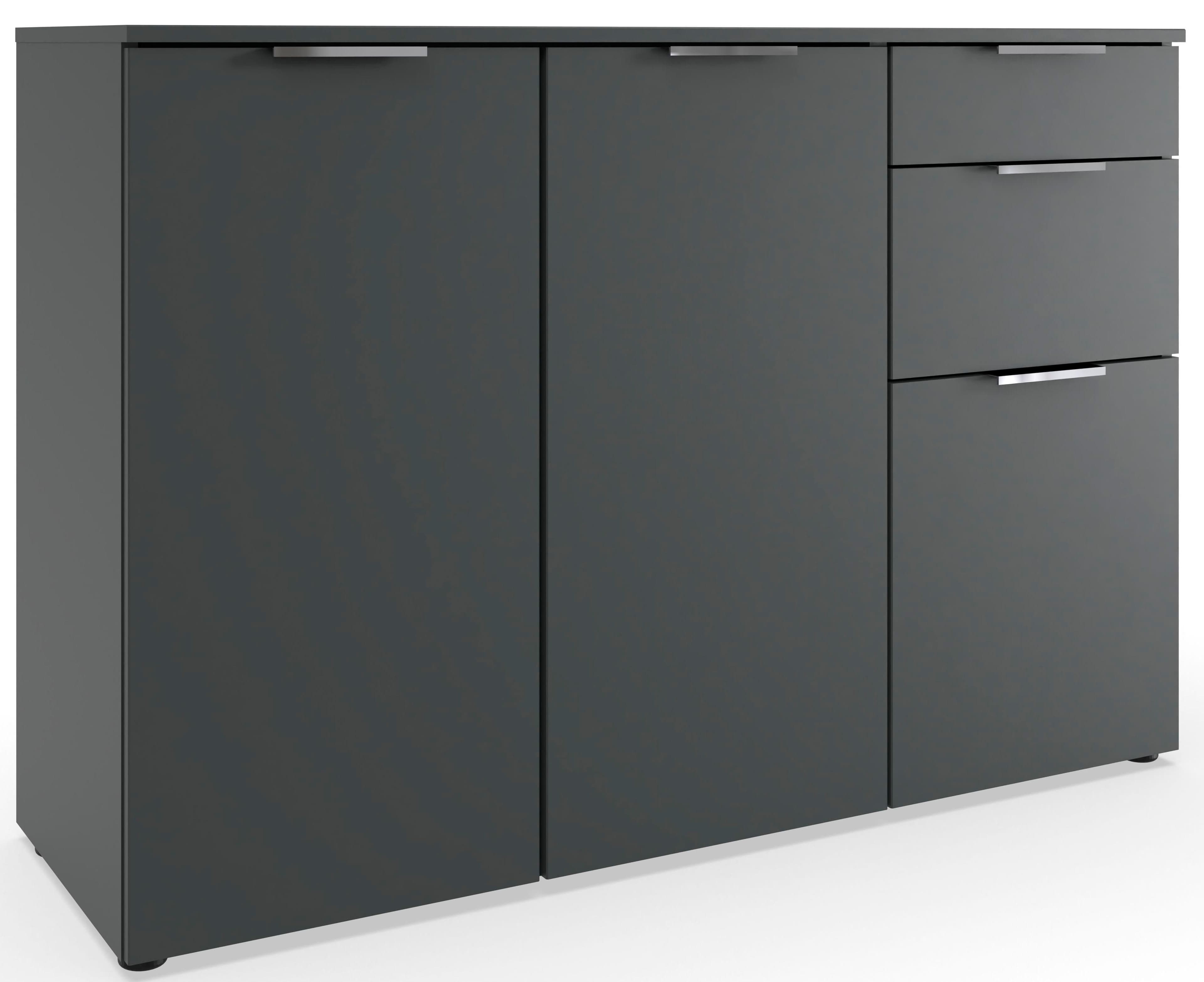 3-Türrige Kommode mit 2 Schubladen und Soft-Close Funktion