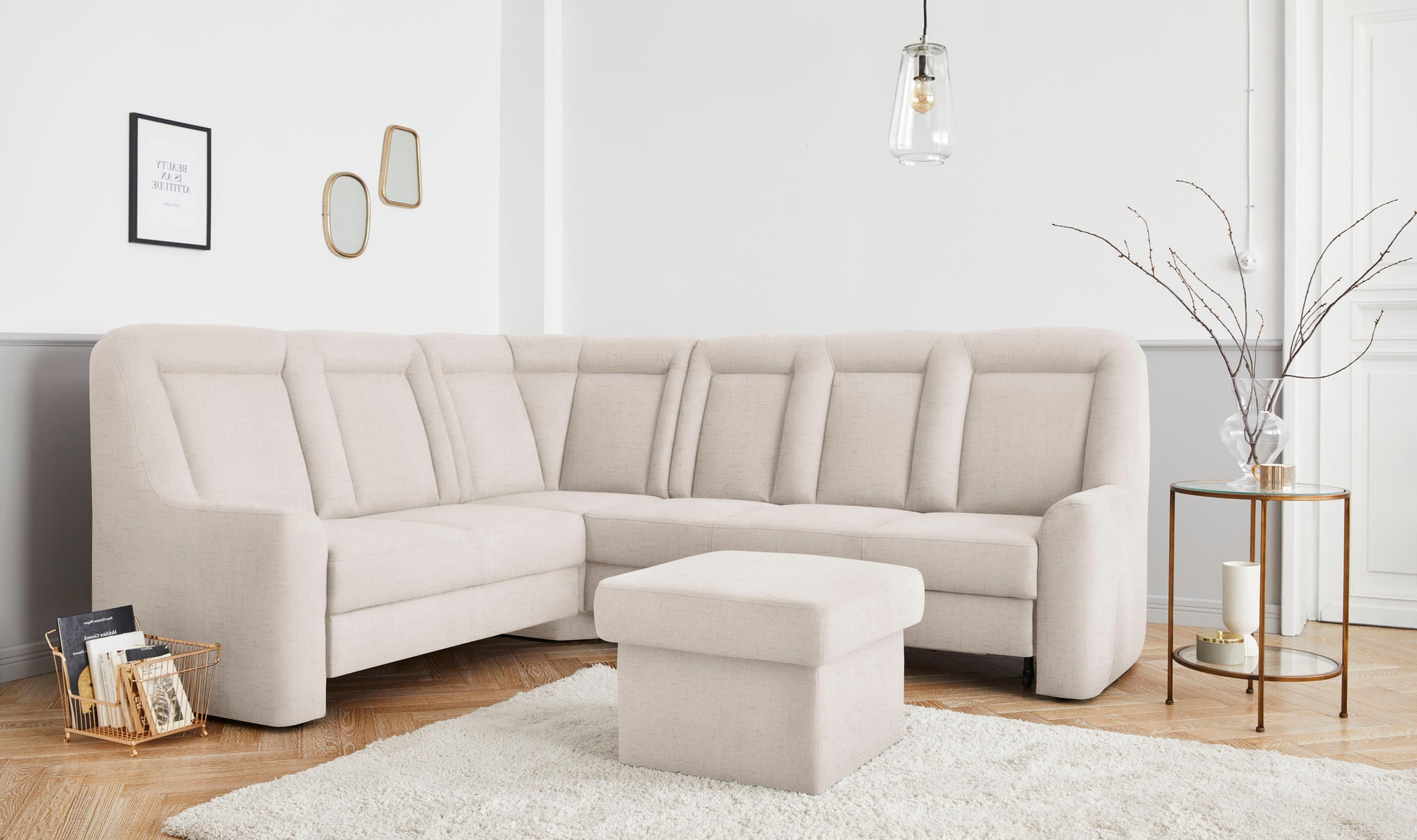 SIT & MORE Ecksofa Melissa L-Form Beige mit Bettfunktion