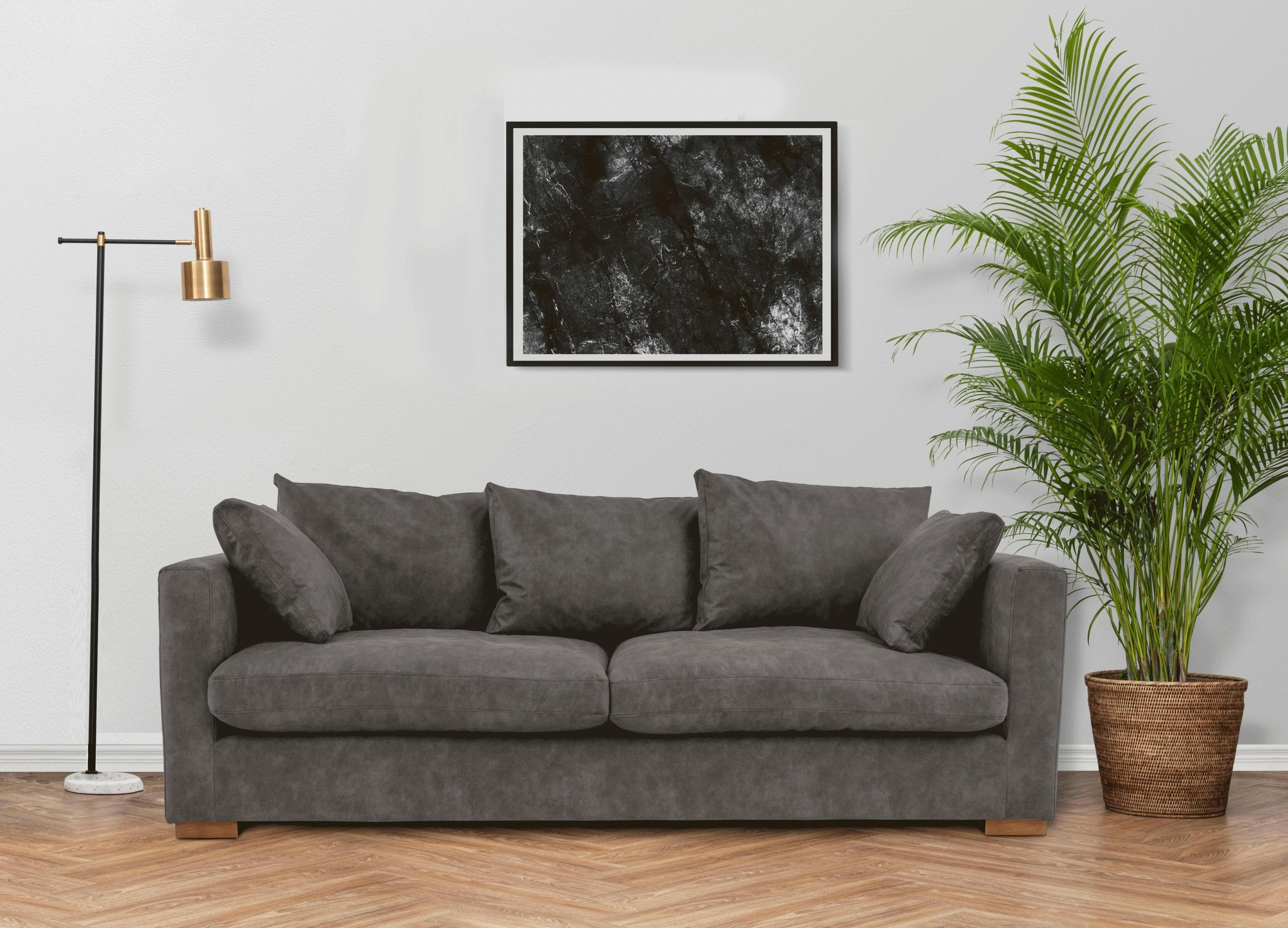 HOME AFFAIRE Coray 2,5-Sitzer Sofa Anthrazit Microfaser