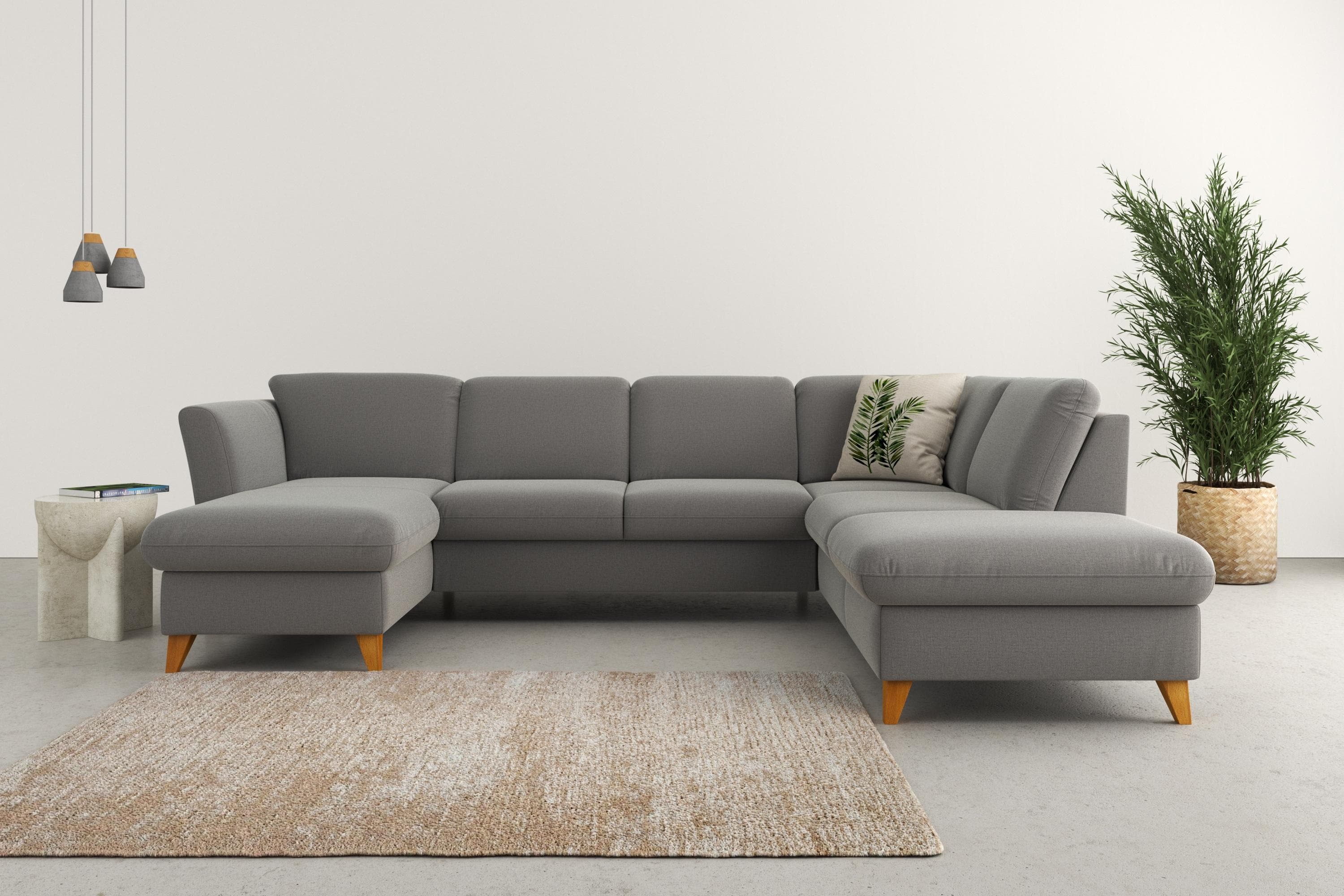 HOME AFFAIRE Wohnlandschaft Trelleborg U-Form Grau 100% Polyester