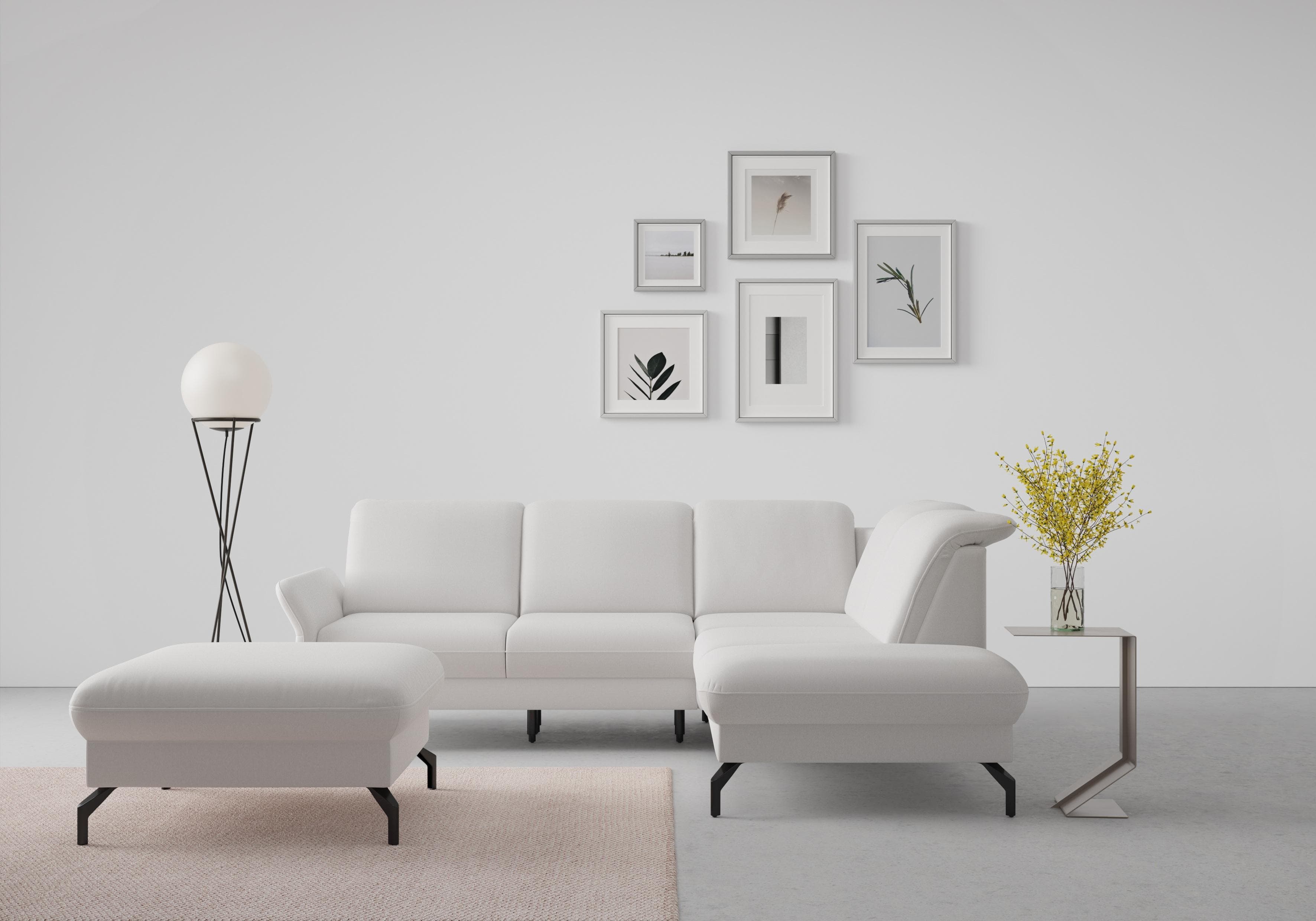 Sit & More Ecksofa Fashion L-Form Silber Motorisch mit Ottomane