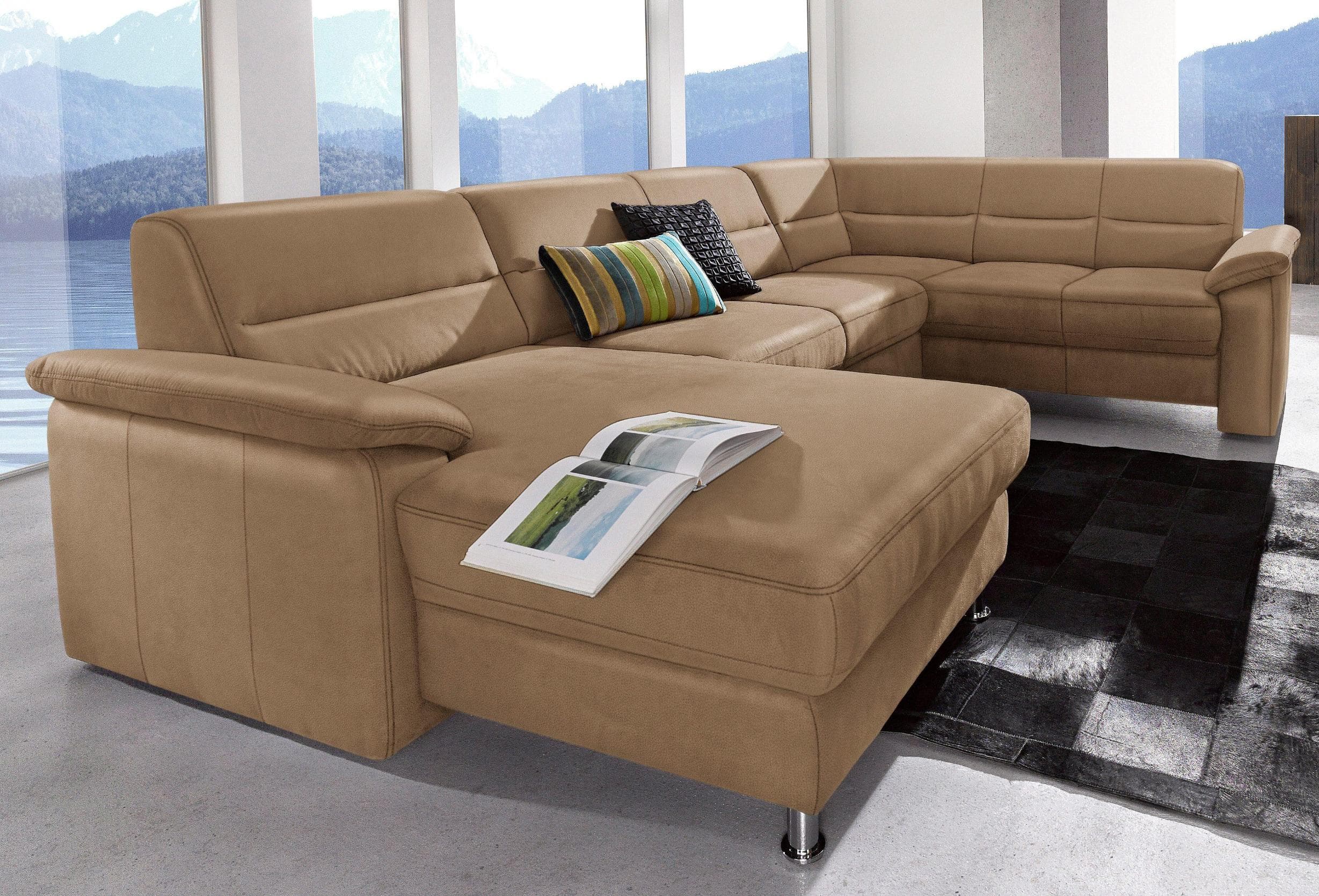 SIT & MORE Wohnlandschaft Top Ascara U-Form Braun NaturLeder