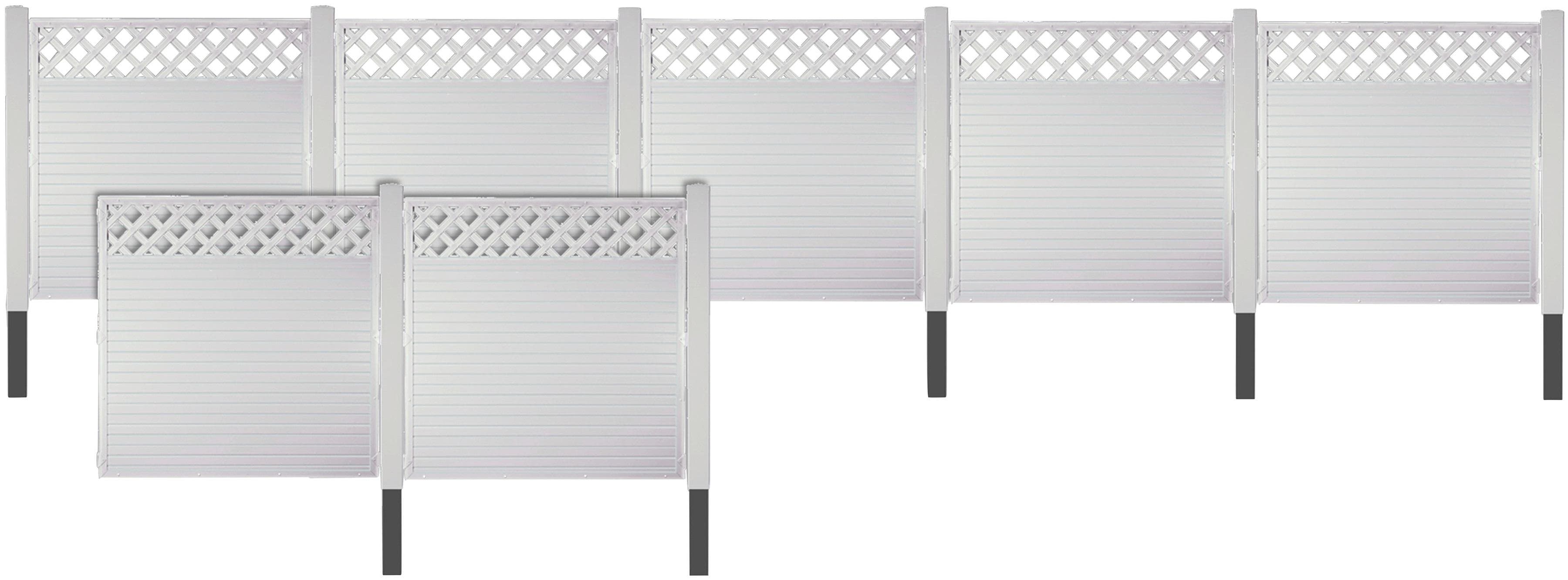 TETZNER & JENTZSCH Sichtschutzelement "LANGLEY 5" Weiß PVC-Kunststoffzaun