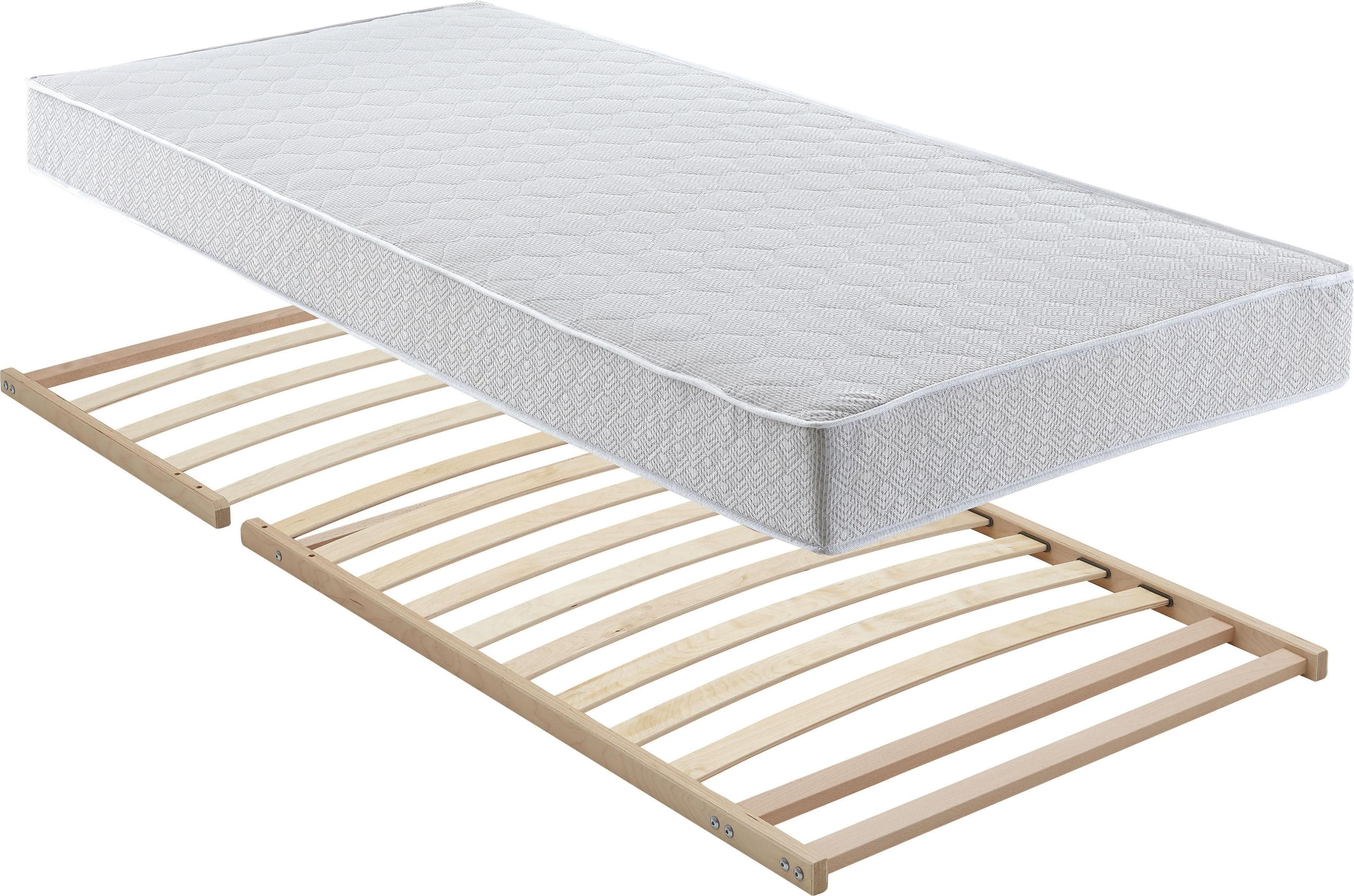 Westfalia Schlafkomfort Polsterbett Beige mit Bettkasten und Federkernmatratze