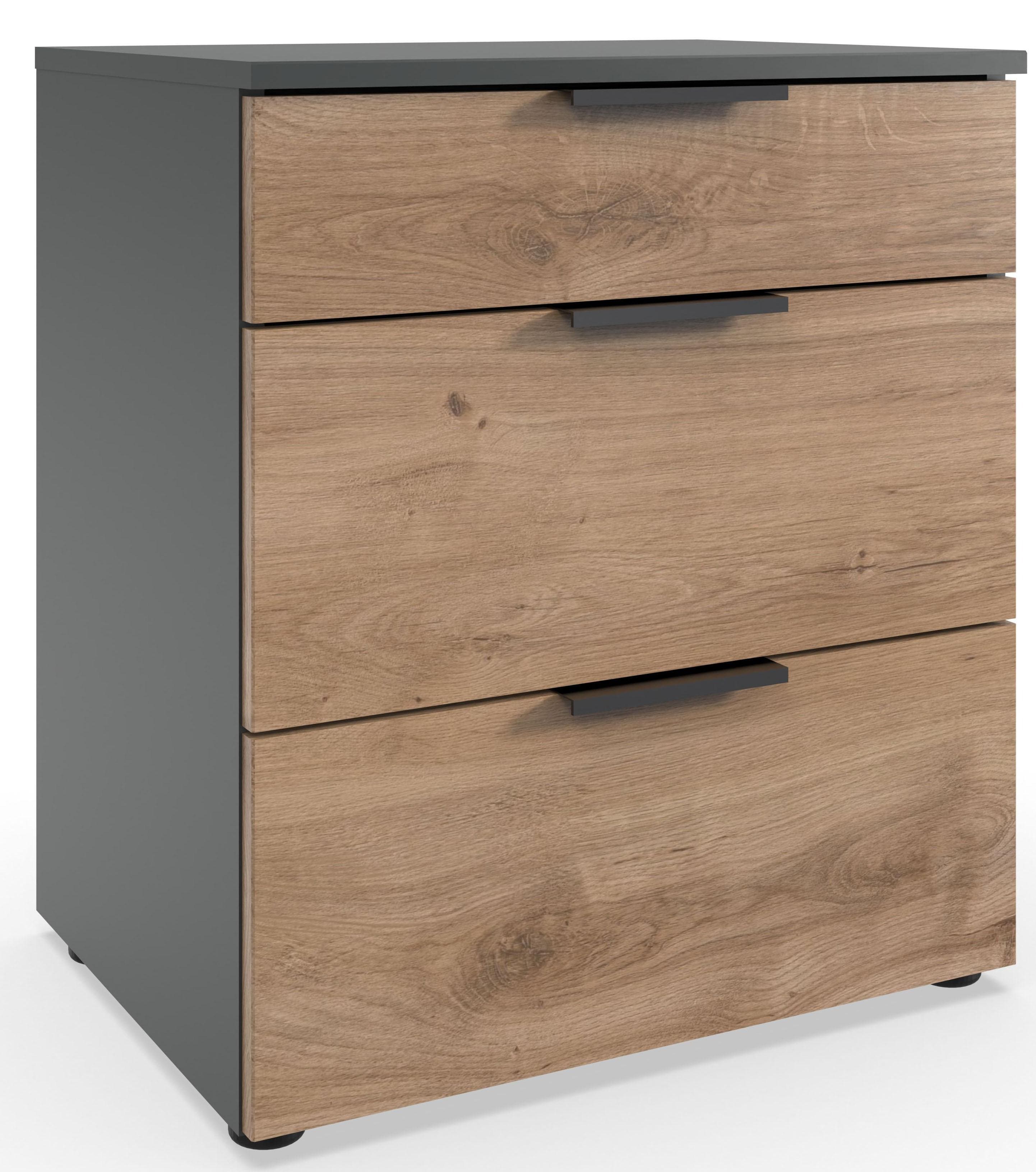 Wimex Nachtkommode Level by fresh to go - Holz, 3 Schubladen mit Soft-Close
