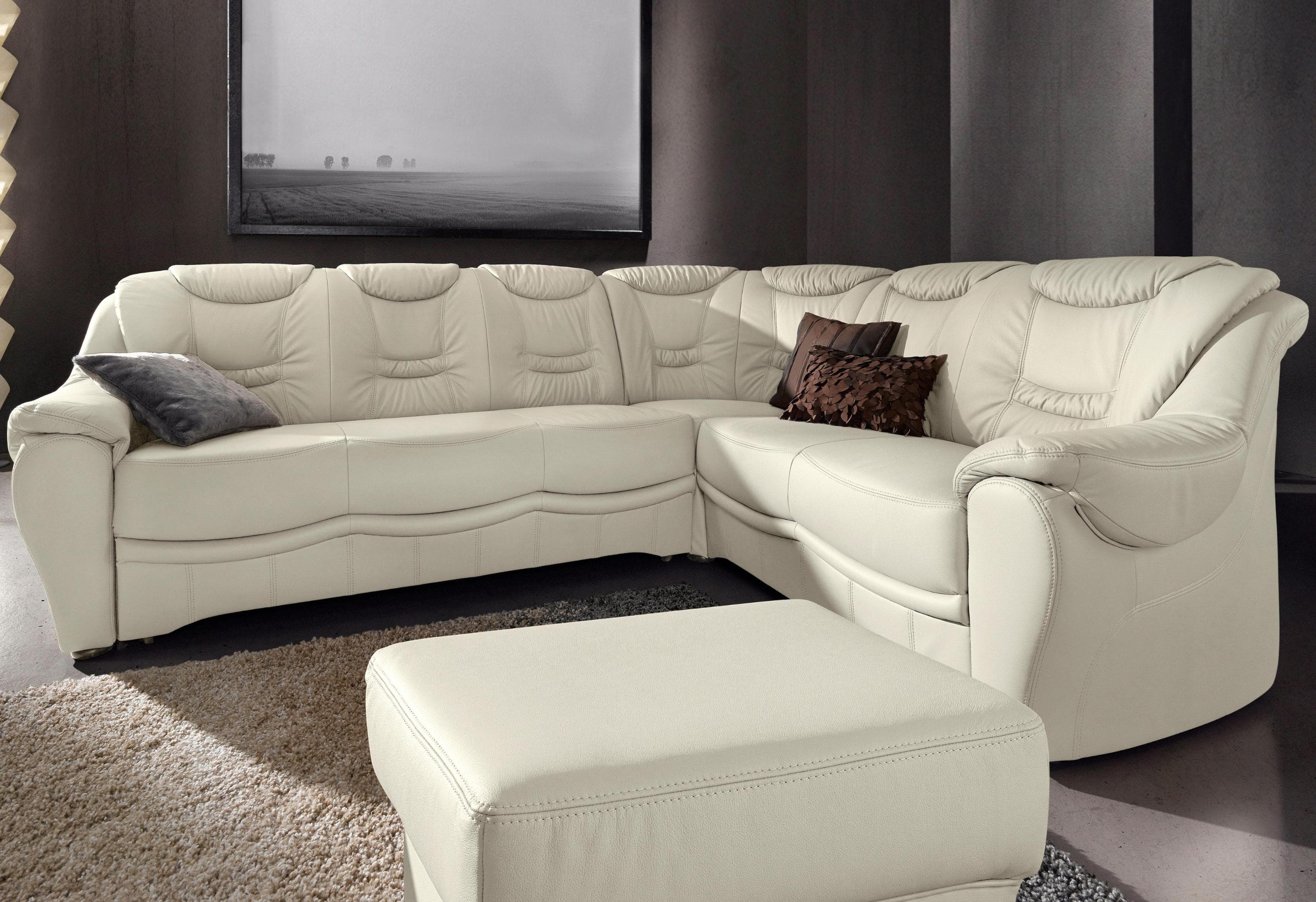 Ecksofa Benson L-Form Weiß von Sit & More mit Bettfunktion
