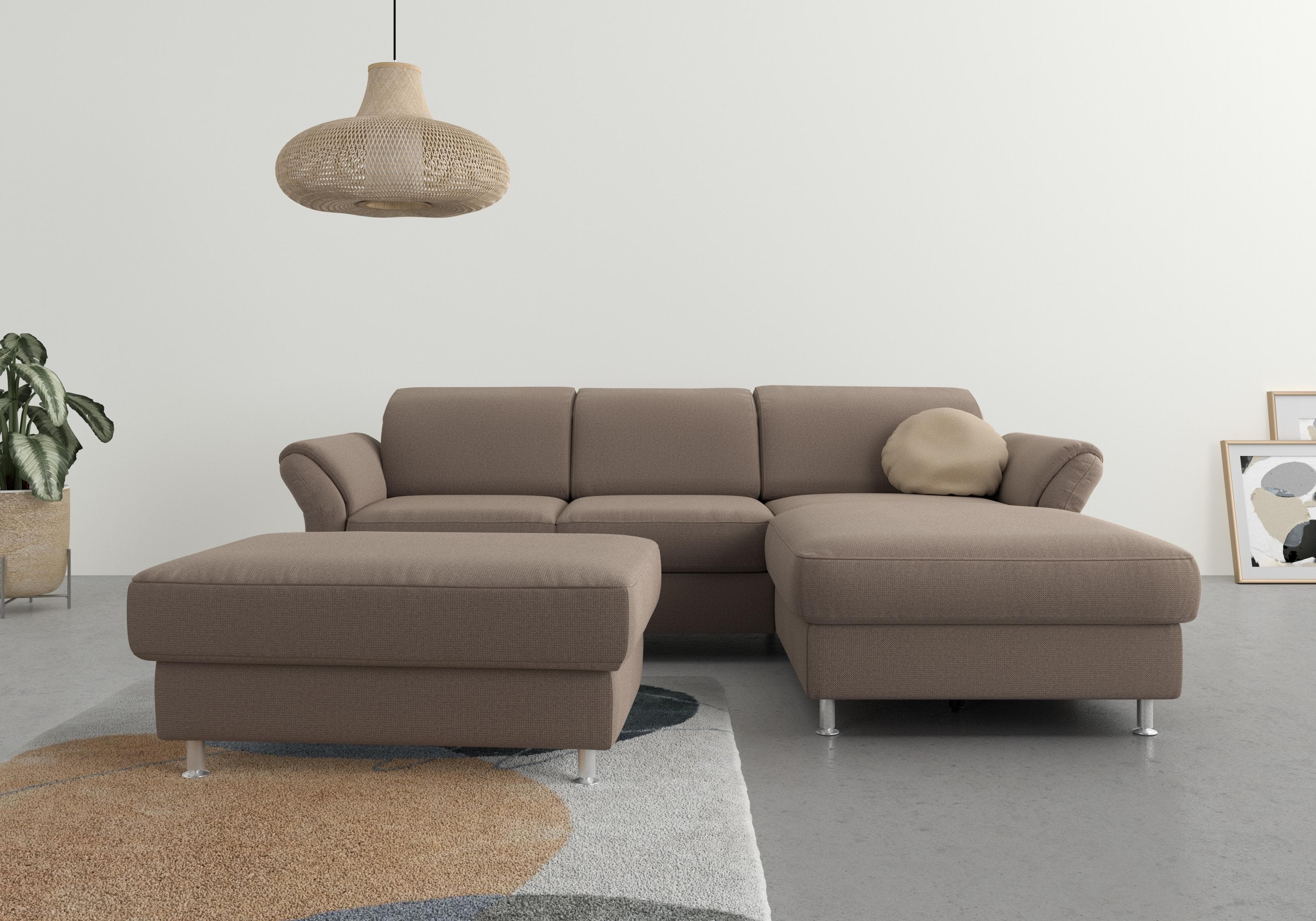 SIT & MORE Ecksofa Apulia L-Form Taupe