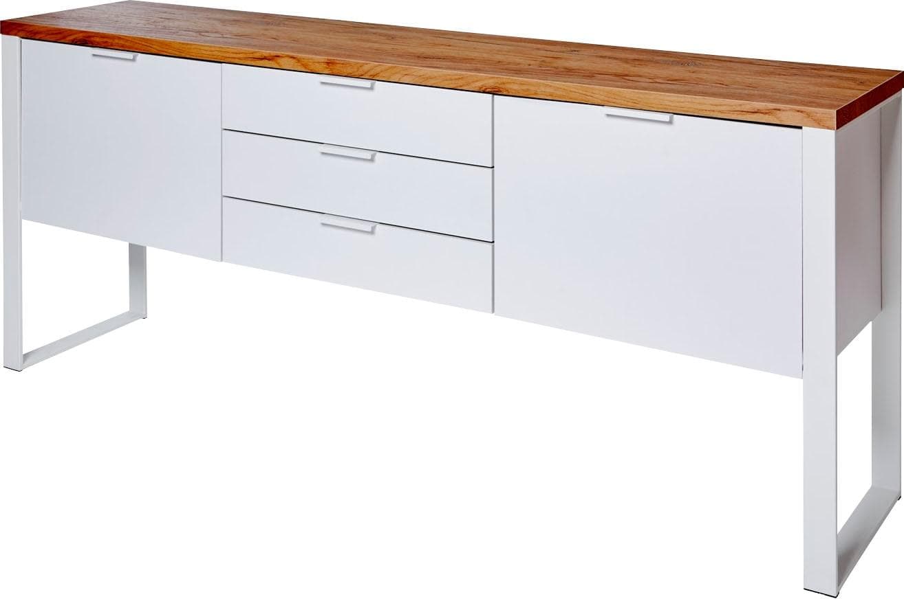 Sideboard JAHNKE LOOP Braun Weiß 180cm Holzwerkstoff