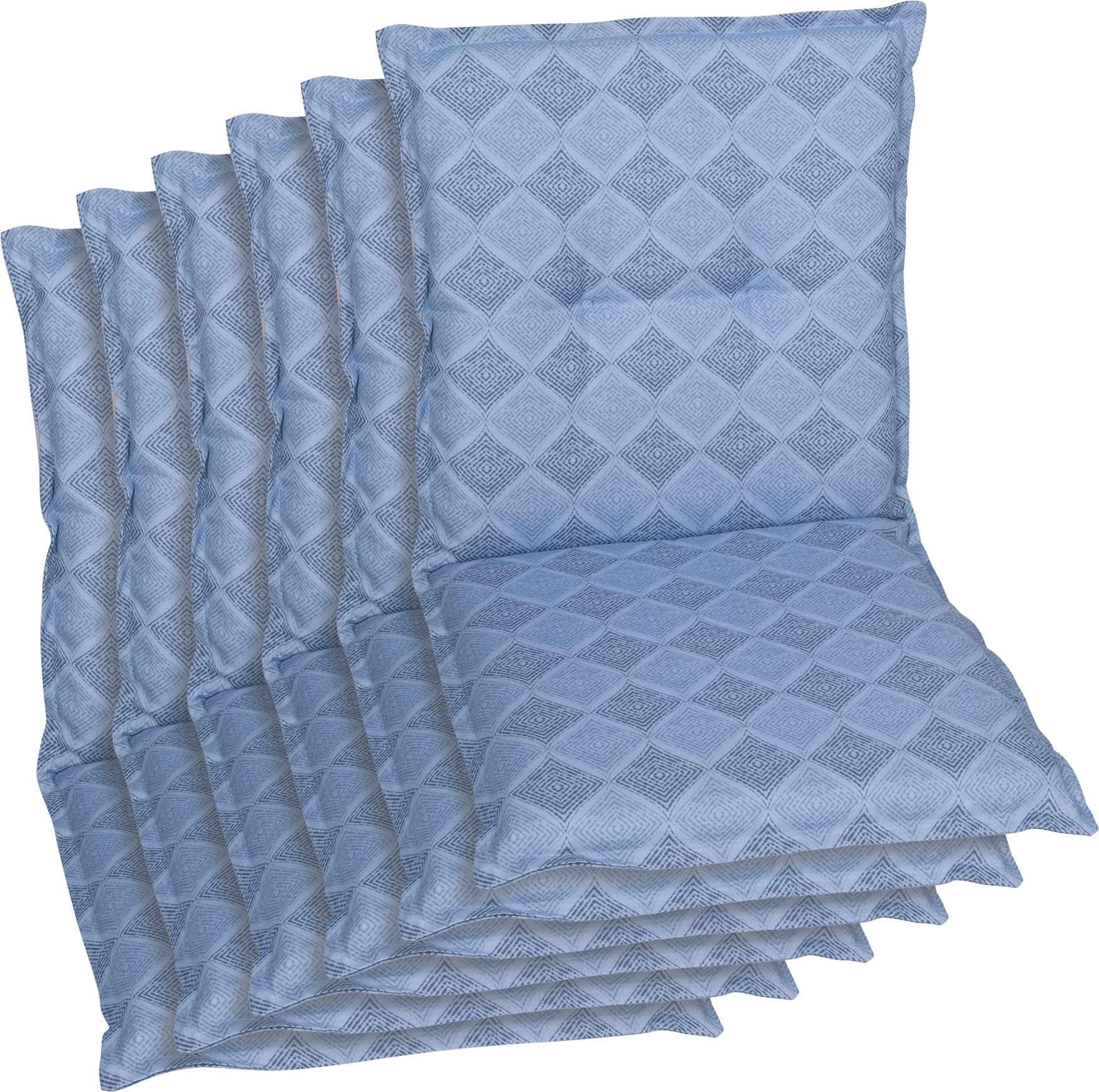 GO-DE Sitzauflage Set 6-tlg. Blau für Niederlehner
