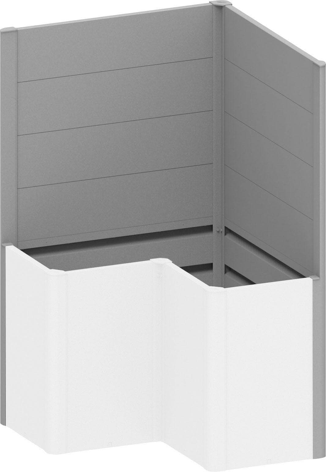 BioHort Sichtschutzelement Silber Stahlblech Zaunelemente