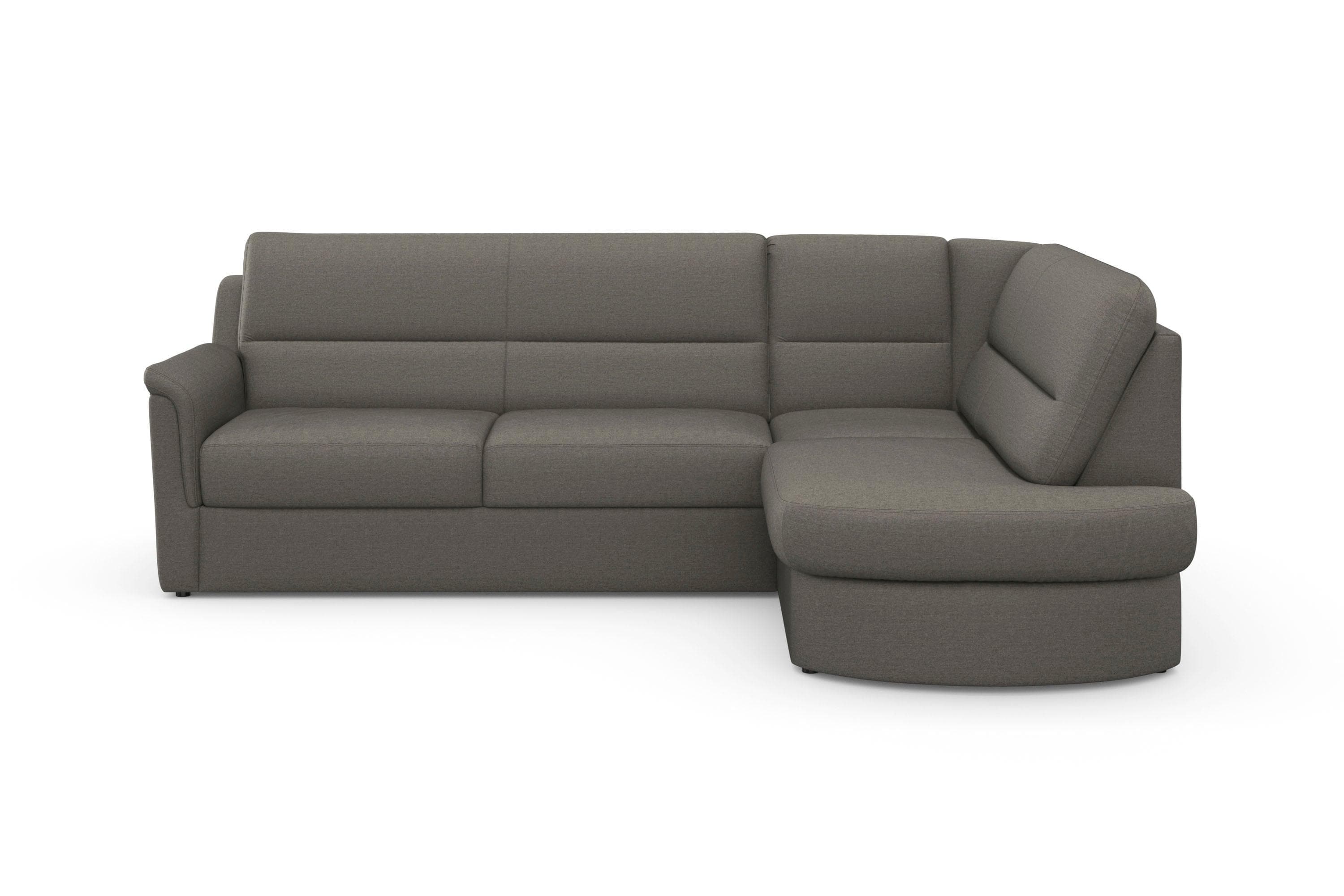 SIT & MORE Ecksofa Panini L-Form Braun Microfaser