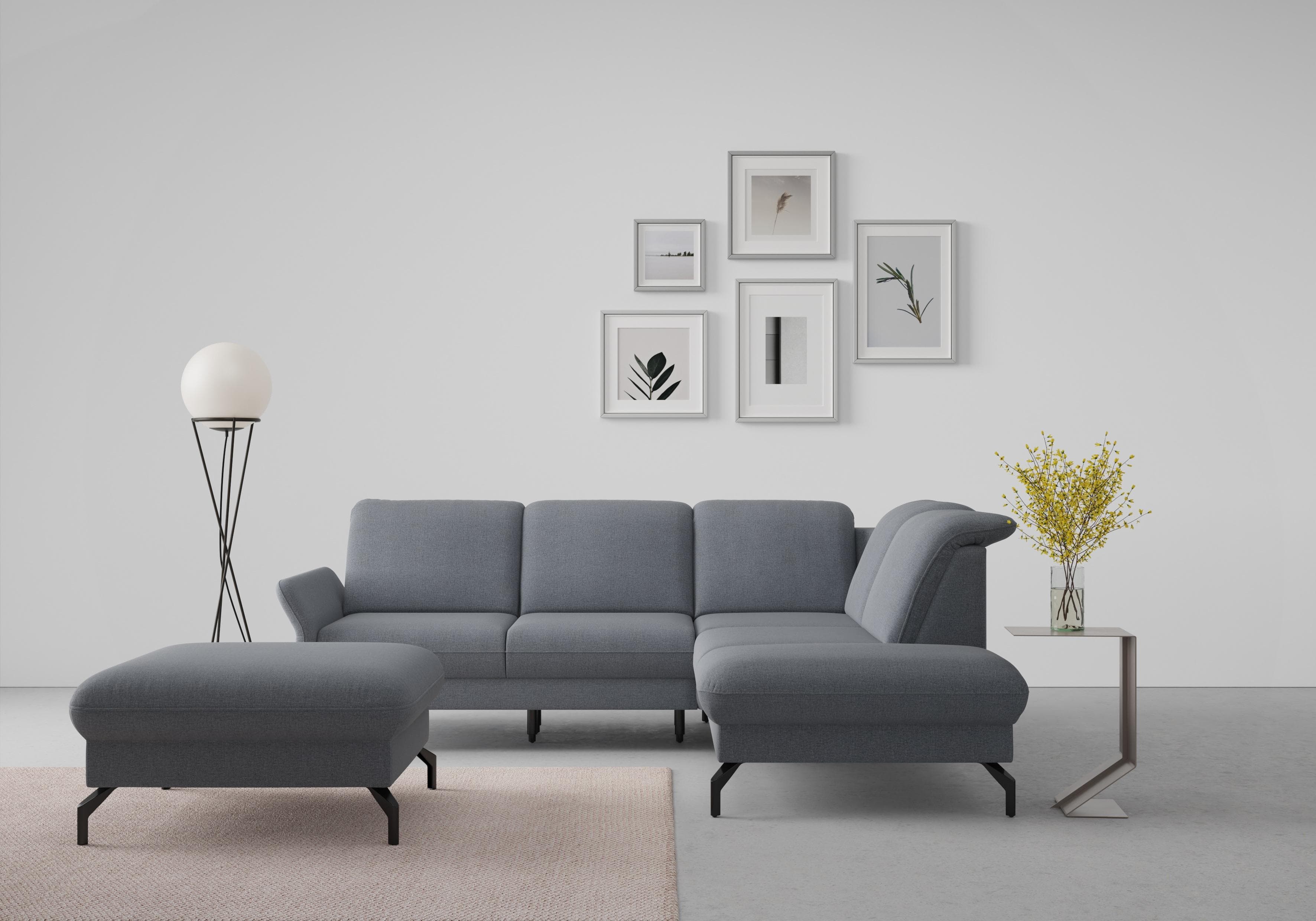 SIT & MORE Ecksofa Fashion L-Form Blaugrau Motorisch