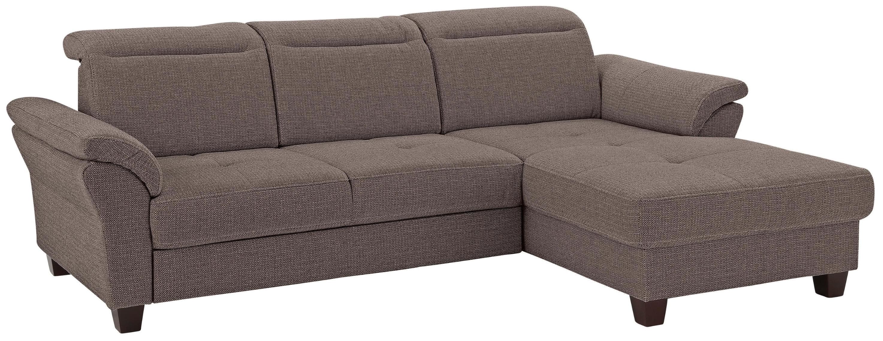 Home Affaire Ecksofa Solvei L-Form Braun mit Recamiere und Verstellfunktionen