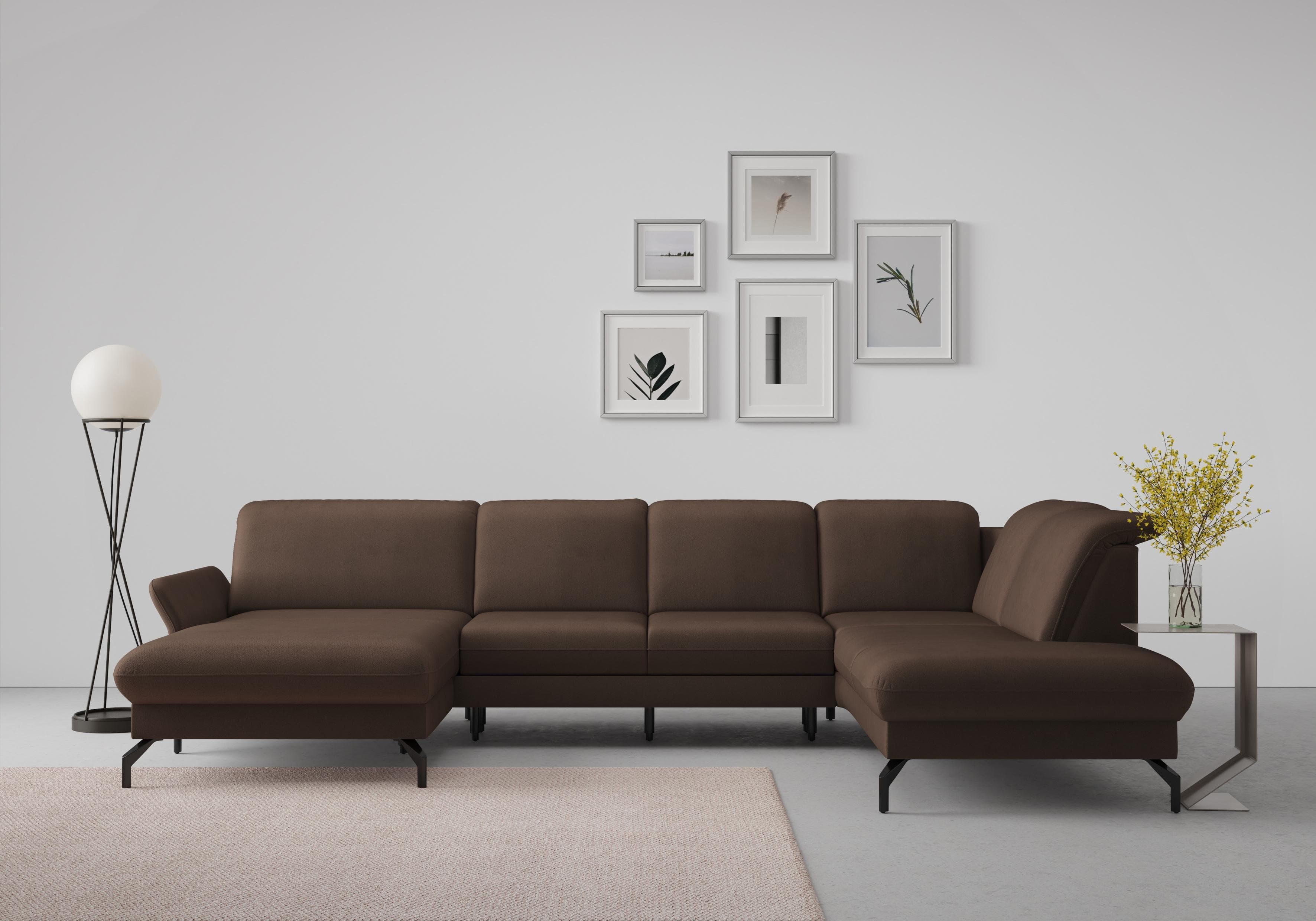 SIT & MORE Wohnlandschaft U-Form Dunkelbraun Motorisch