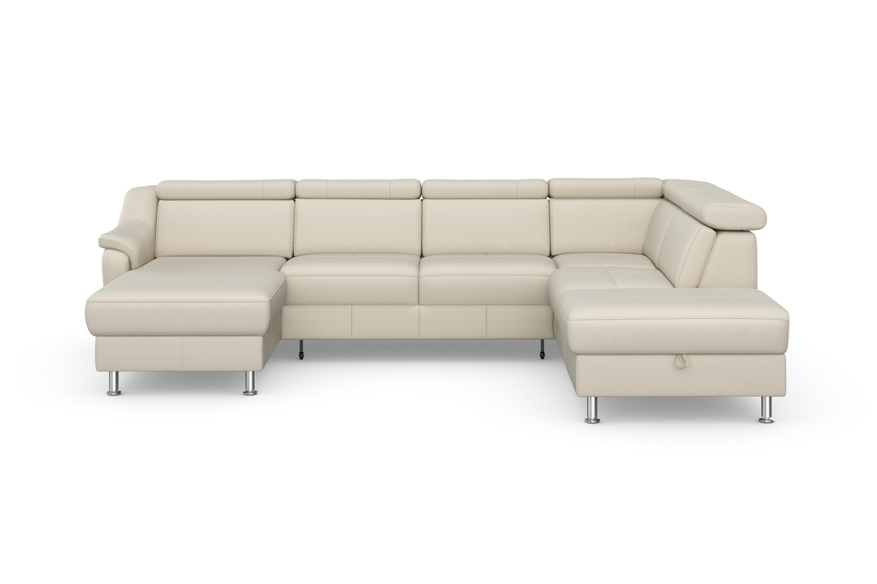 SIT & MORE Wohnlandschaft Freetown U-Form Beige mit Bettfunktion