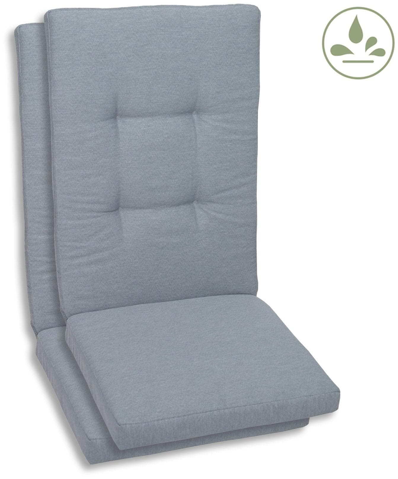 GO-DE Hochlehnerauflage Grau 2-tlg. Polyester