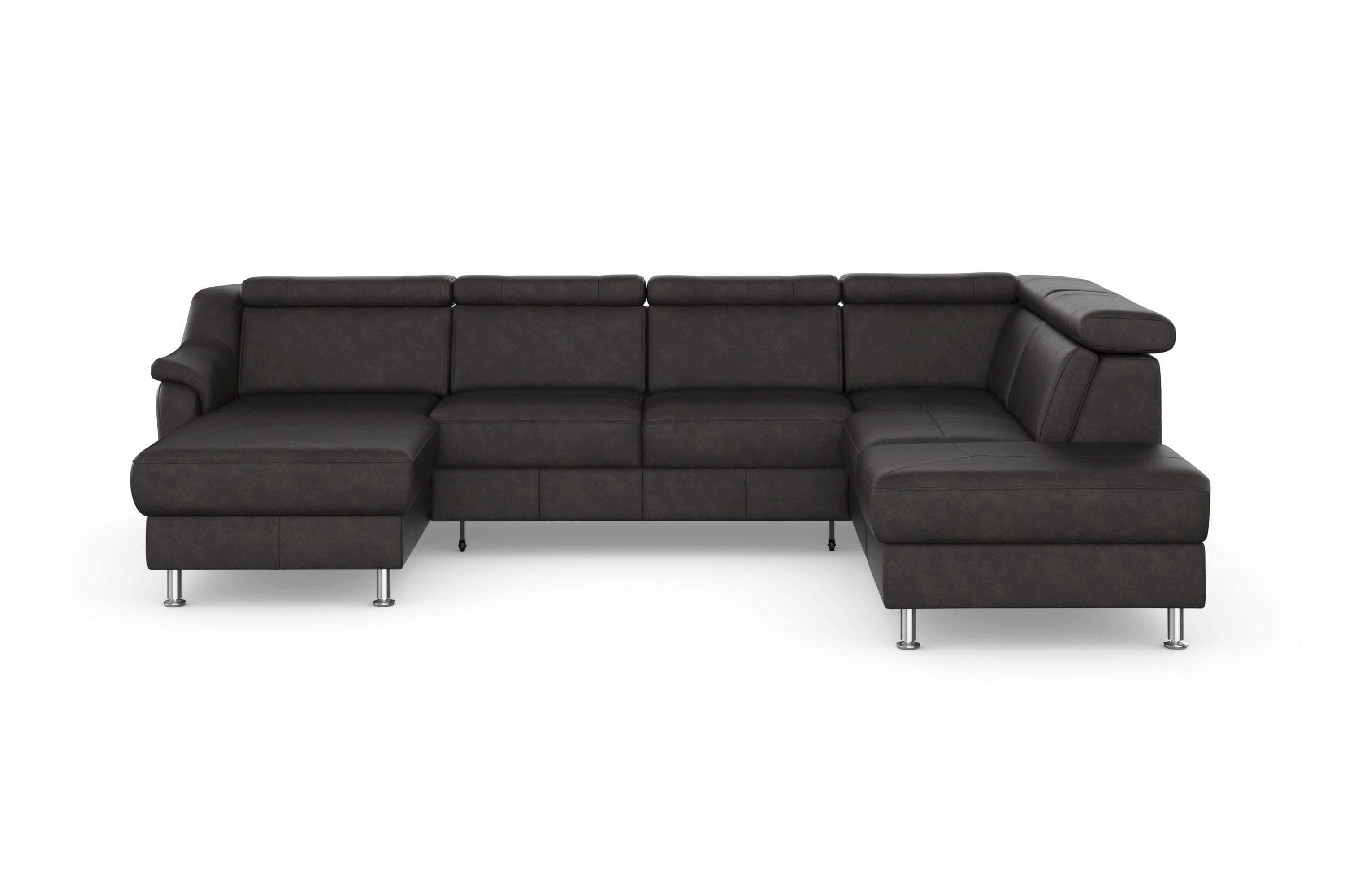 SIT & MORE Wohnlandschaft Freetown U-Form Anthrazit Microfaser