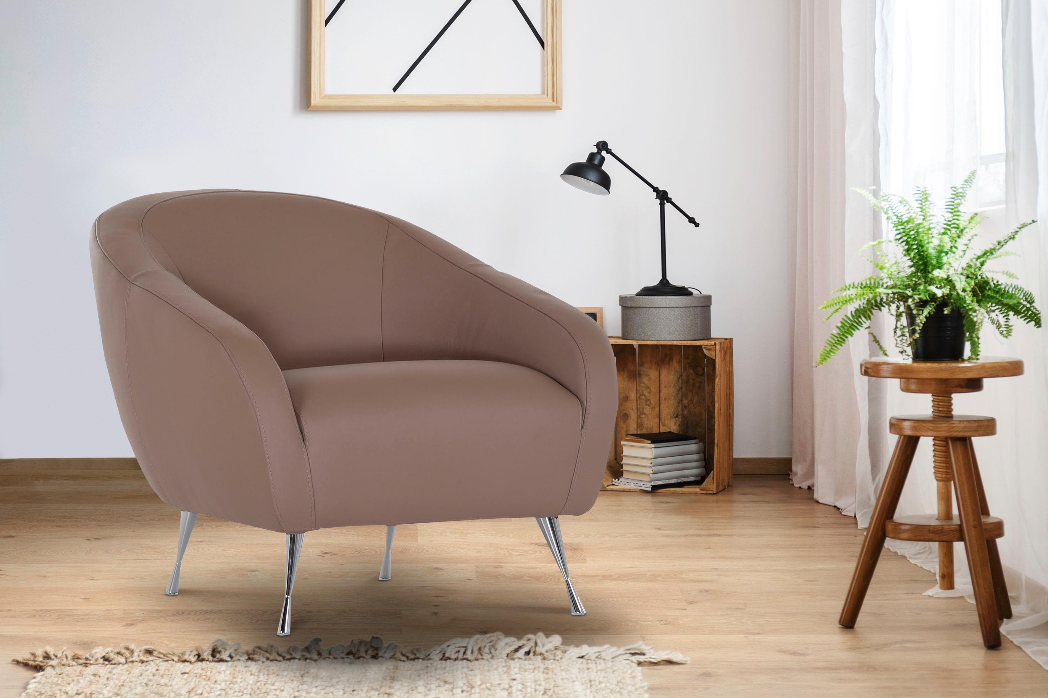 Home Affaire Sessel Tesoro Braun Echtleder
