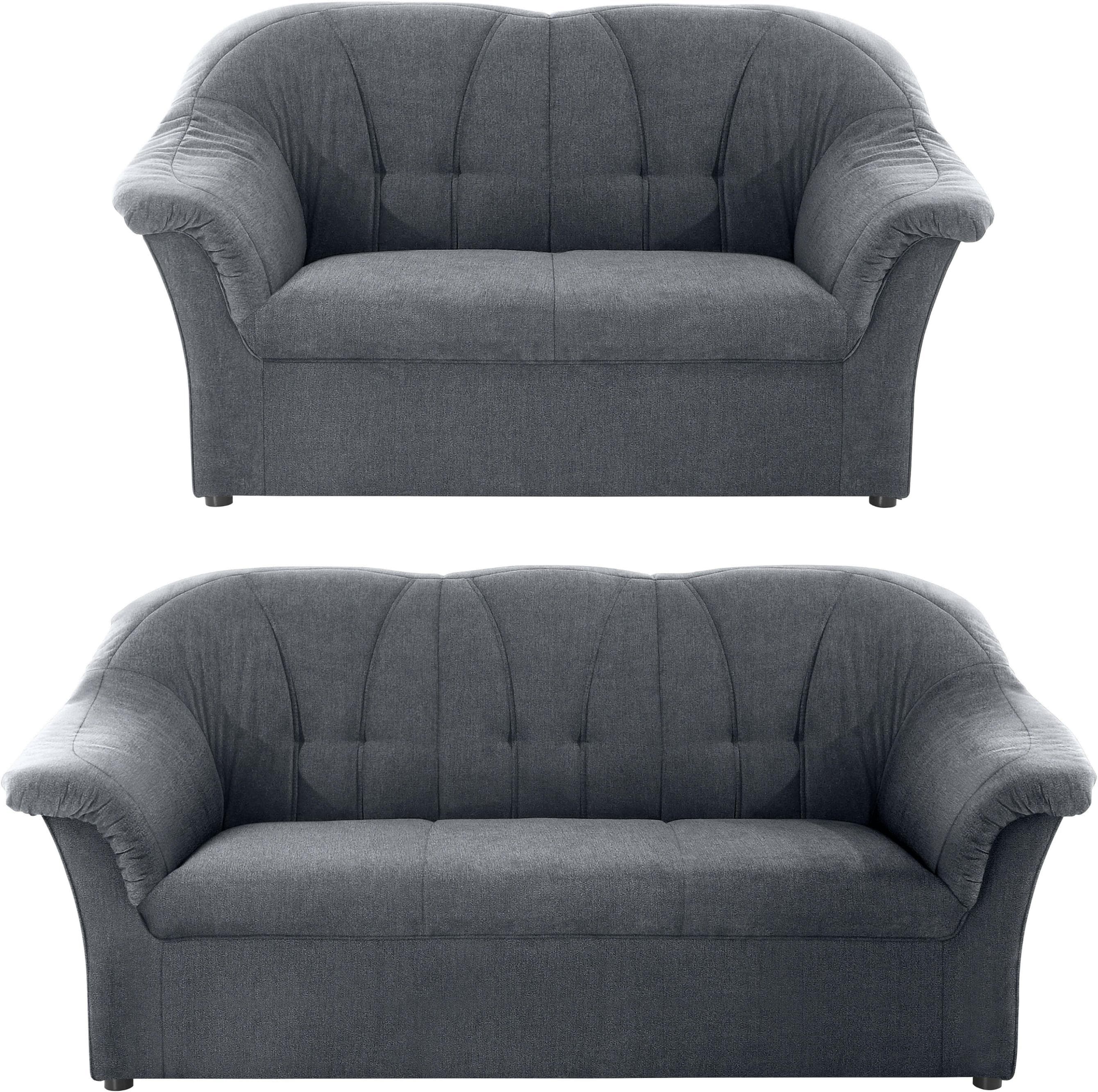 Polstergarnitur DOMO COLLECTION Pegnitz Grau 2- & 3-Sitzer