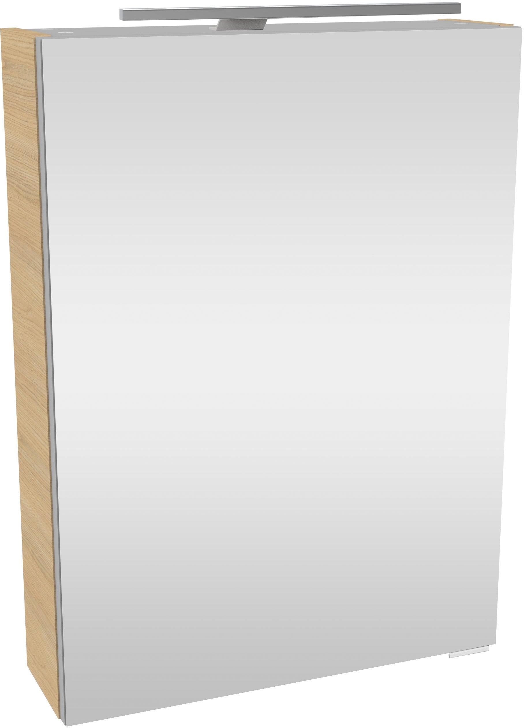 Fackelmann Badezimmerspiegelschrank Sandeiche LED Linksanschlag