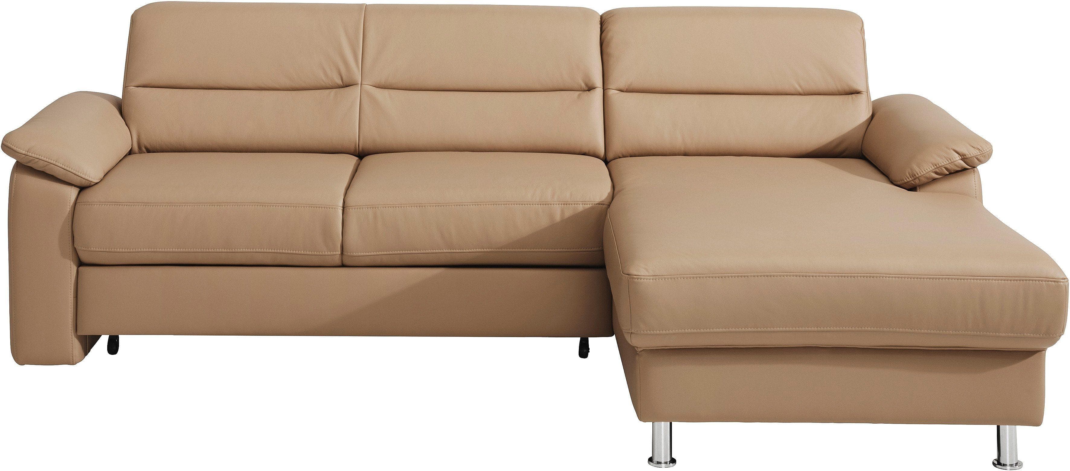 SIT & MORE Ecksofa Top Ascara L-Form Braun Leder Microfaser